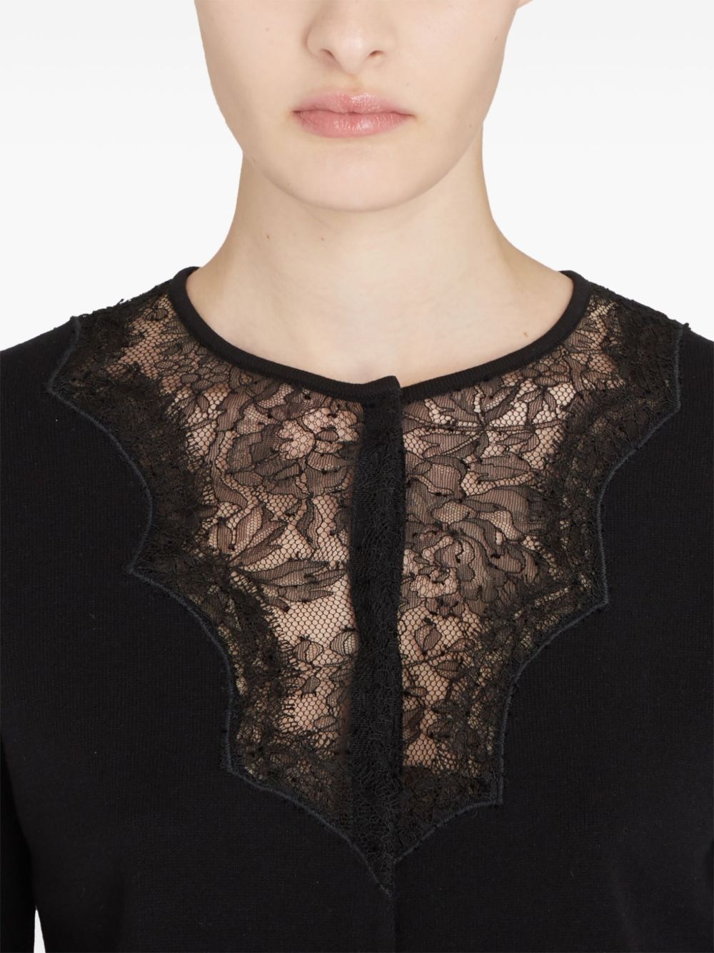 lace detailing cardigan - 3