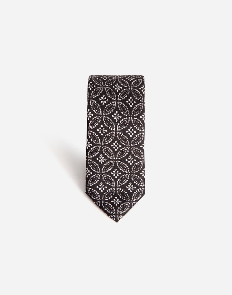 Tie-design silk jacquard blade tie (6 cm) - 3