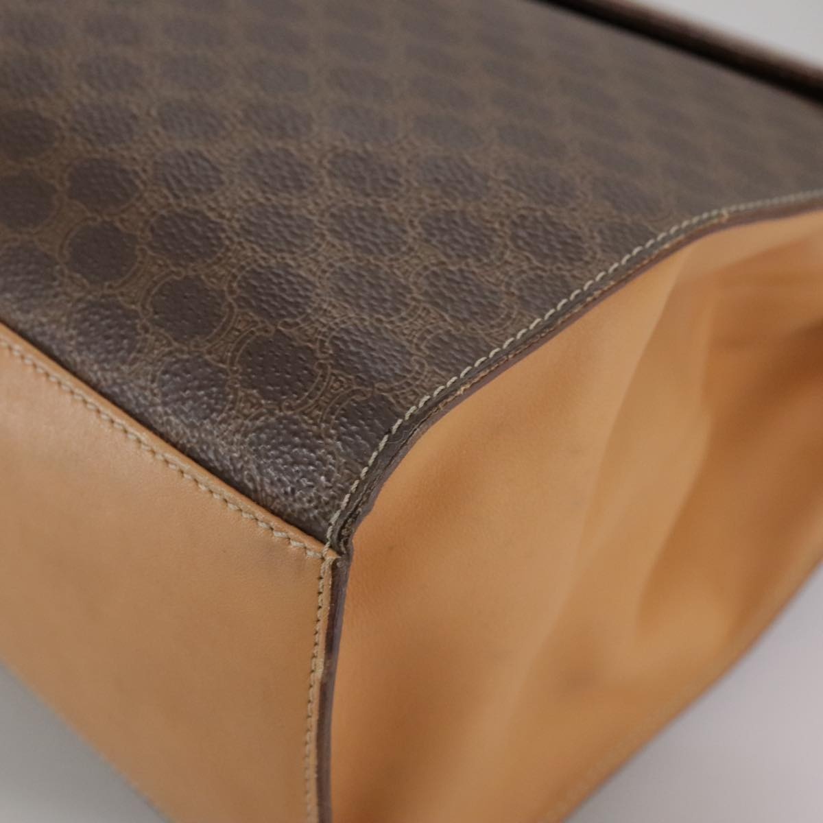 CELINE Macadam Canvas Hand Bag Pvc Leather Brown - 15