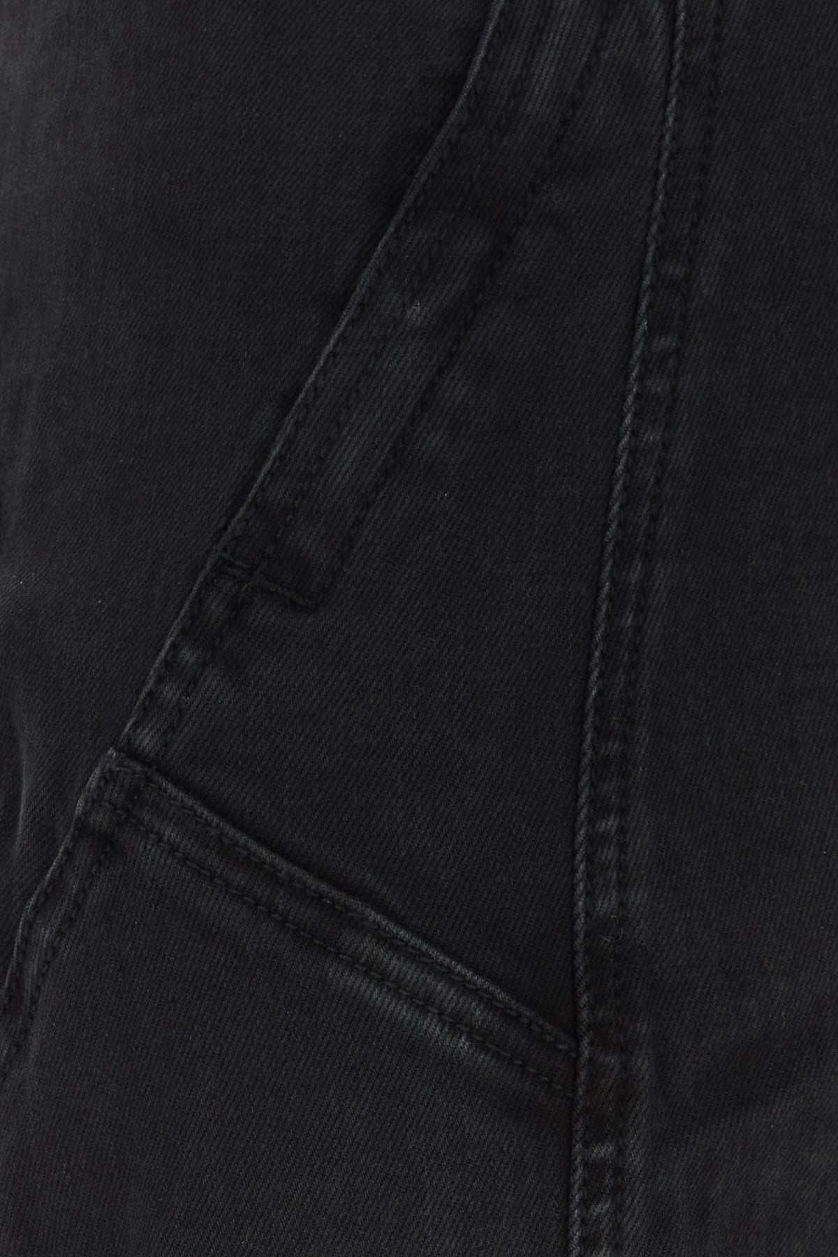 Black stretch denim Channel skirt - 3