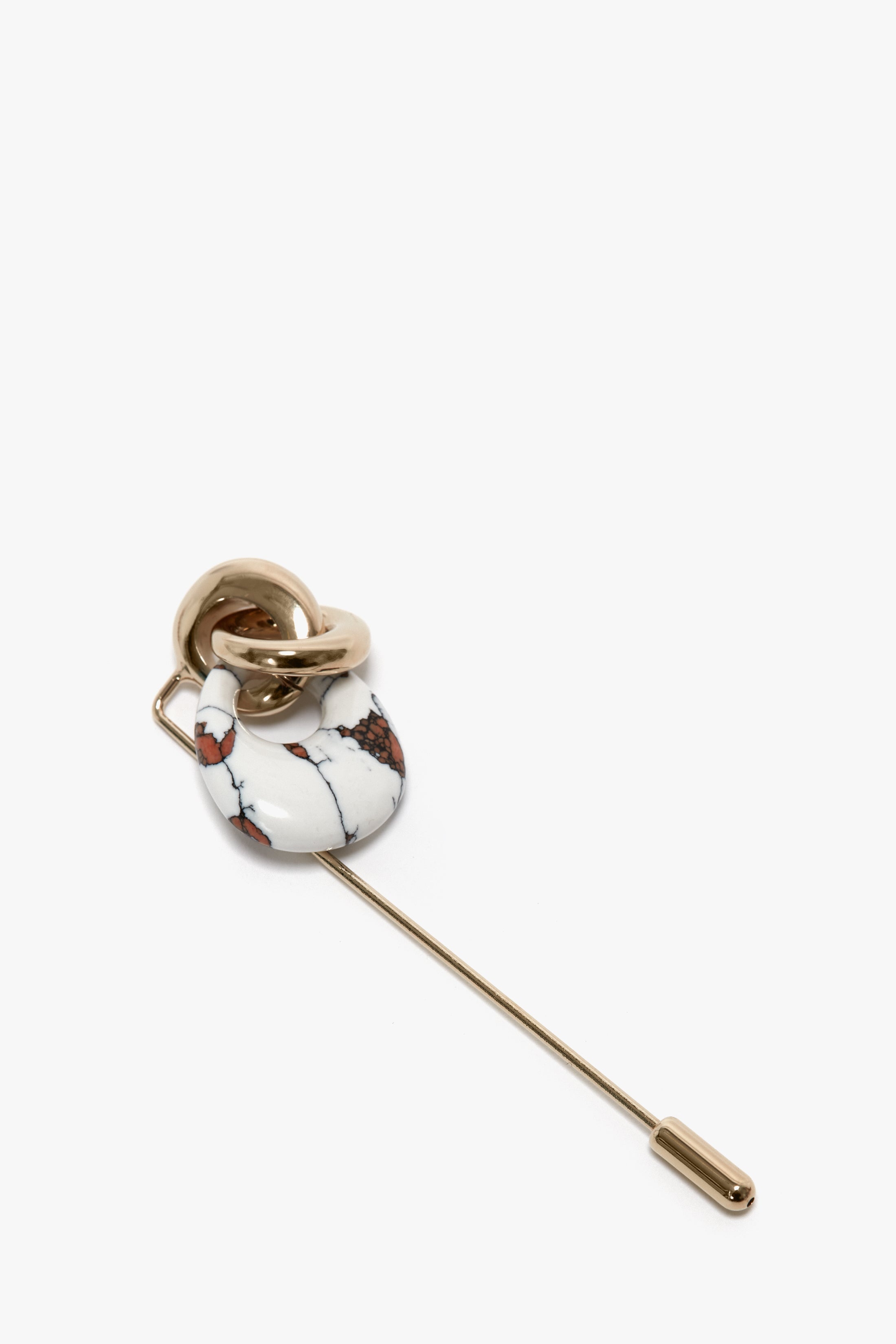 Exclusive Resin Charm Brooch In Light Gold-White - 3