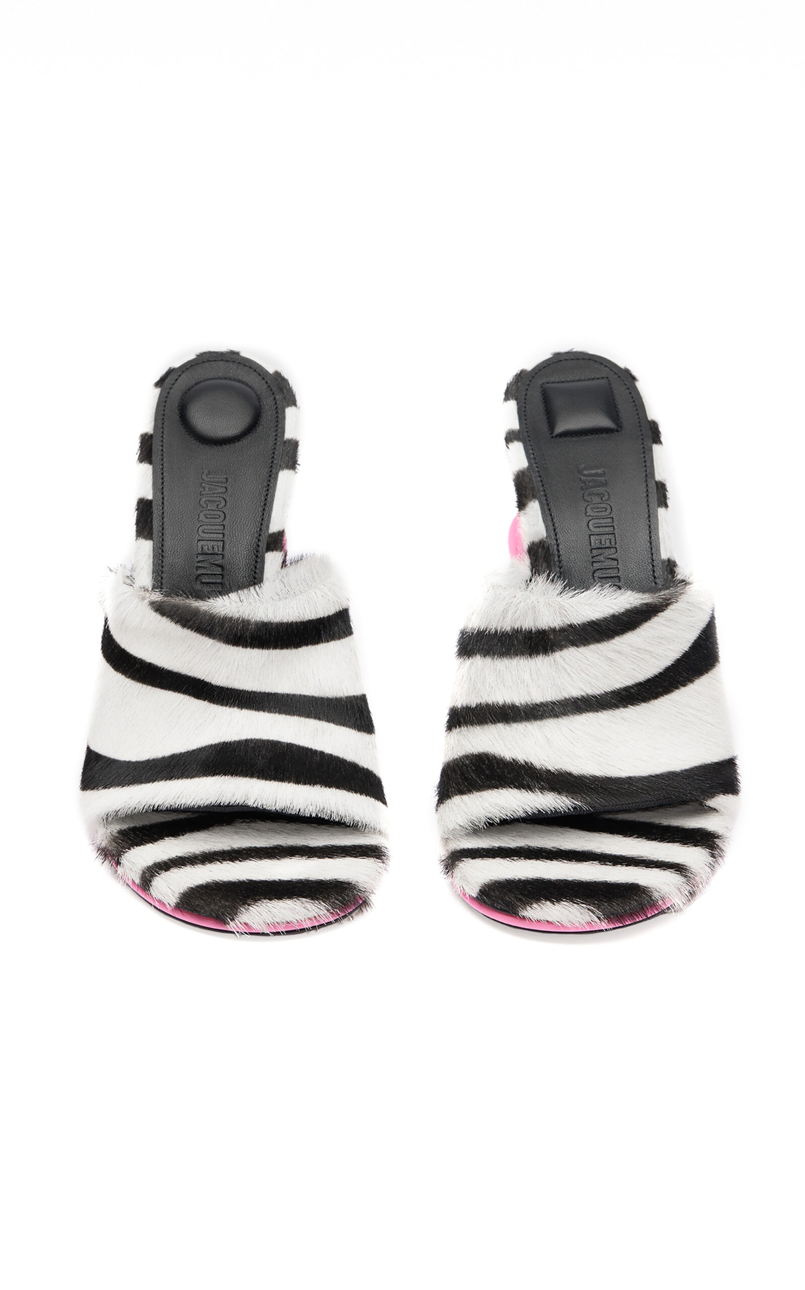 Les Doubles Stacked Zebra-Print Calf Hair Mules animal - 6