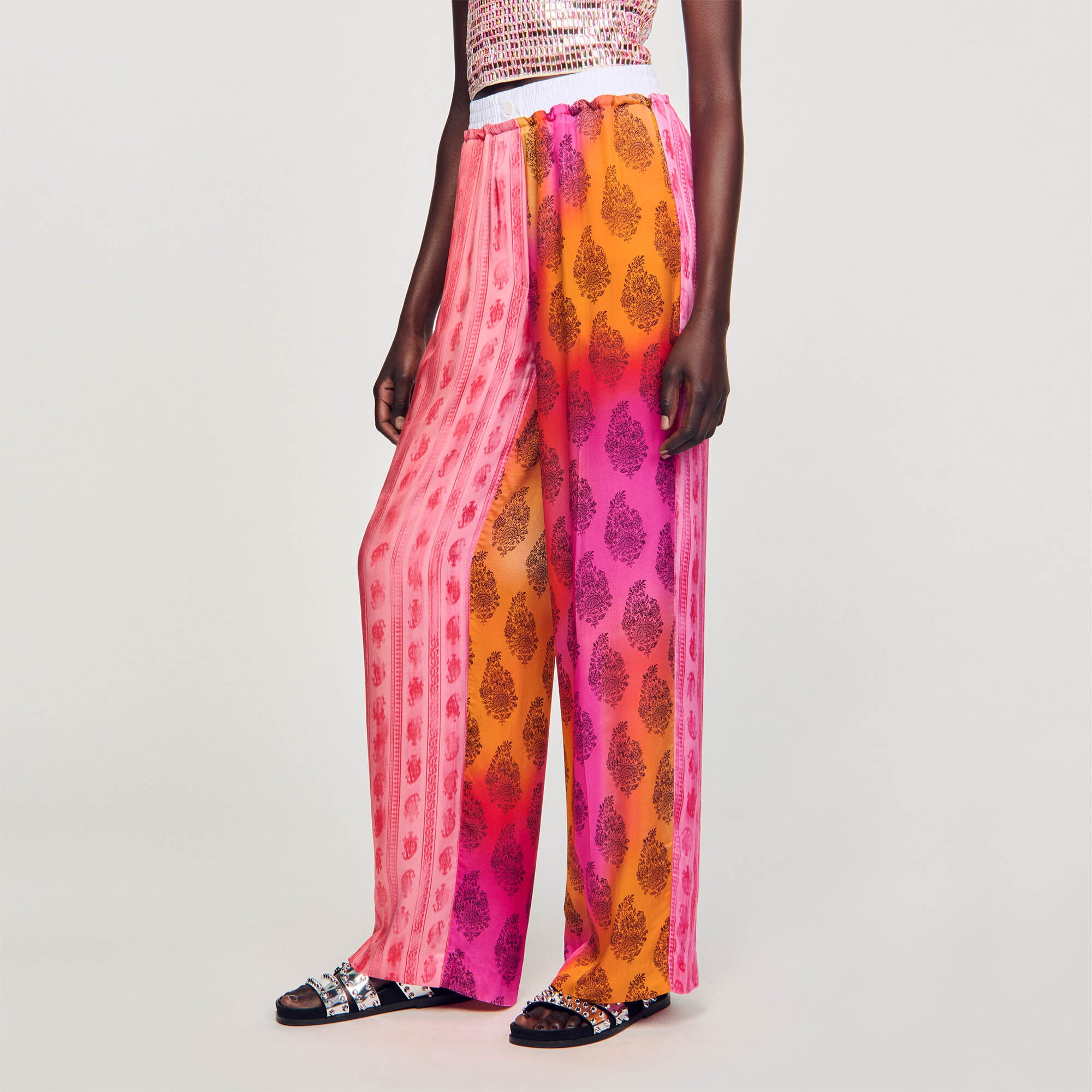 WIDE-LEG PATTERNED TROUSERS - 5