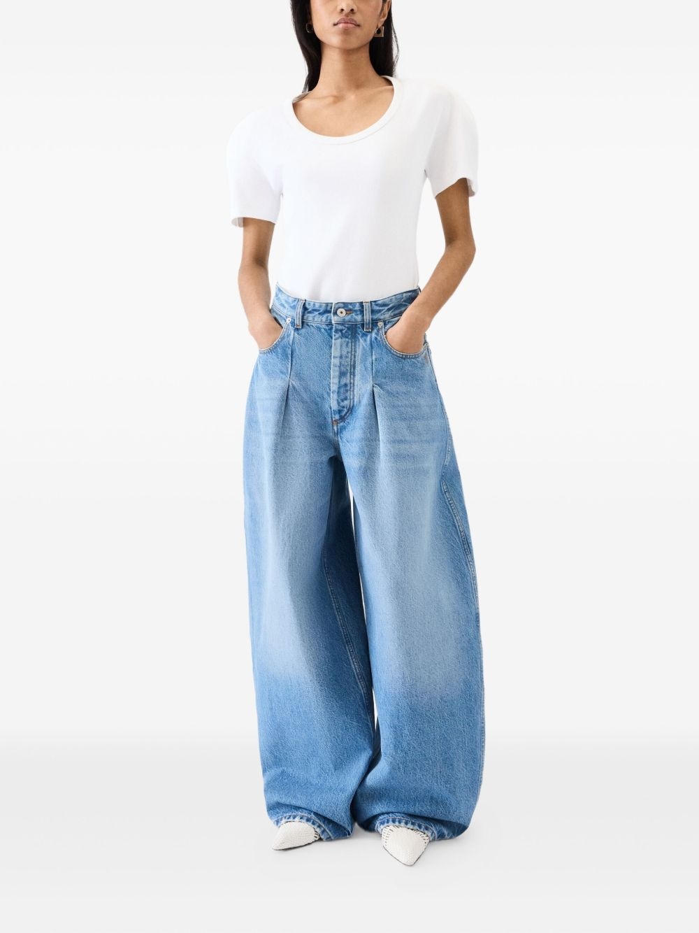 Le De-Nîmes Ovalo pleated jeans - 2