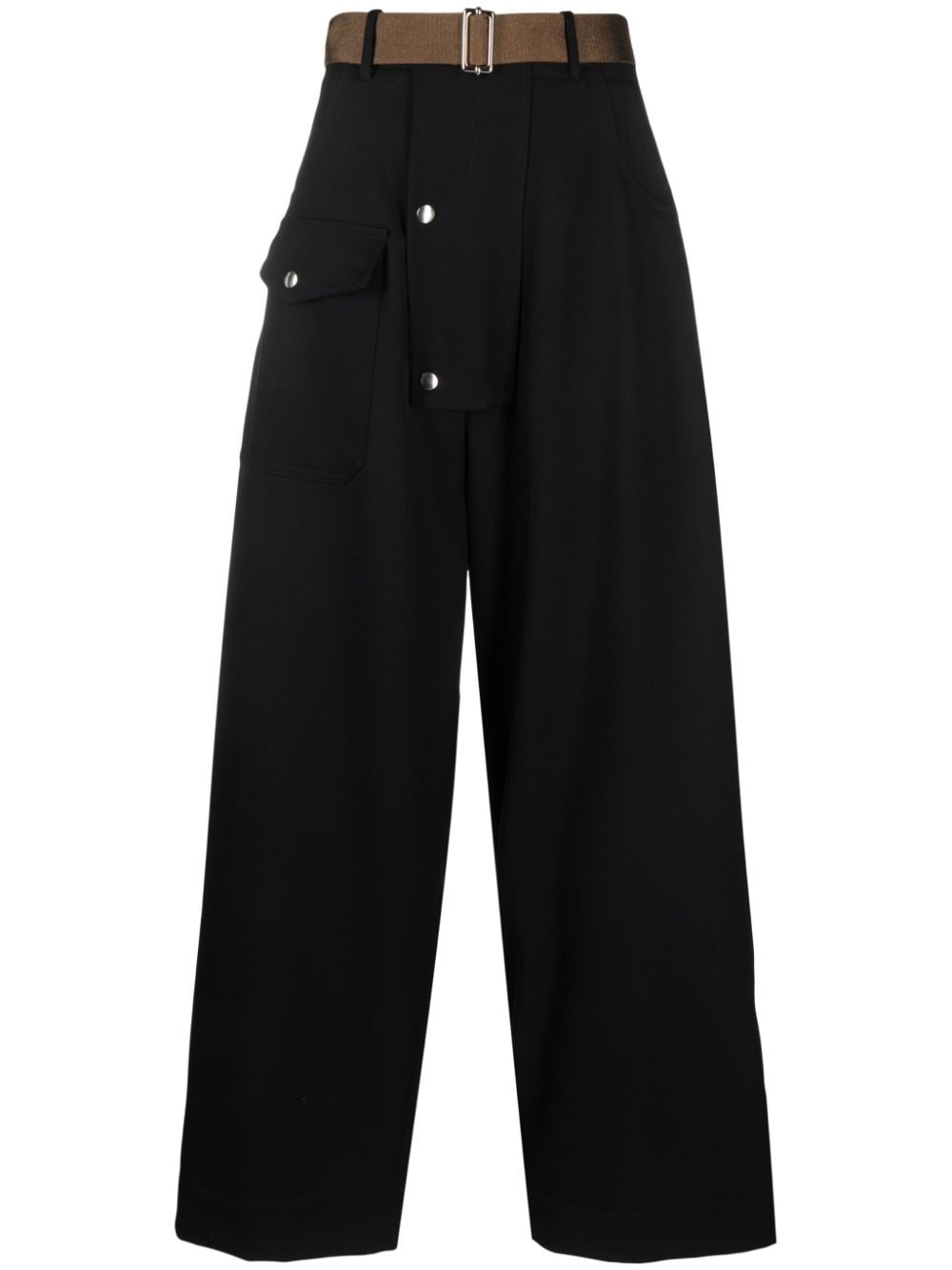 wide-leg cargo trousers - 1