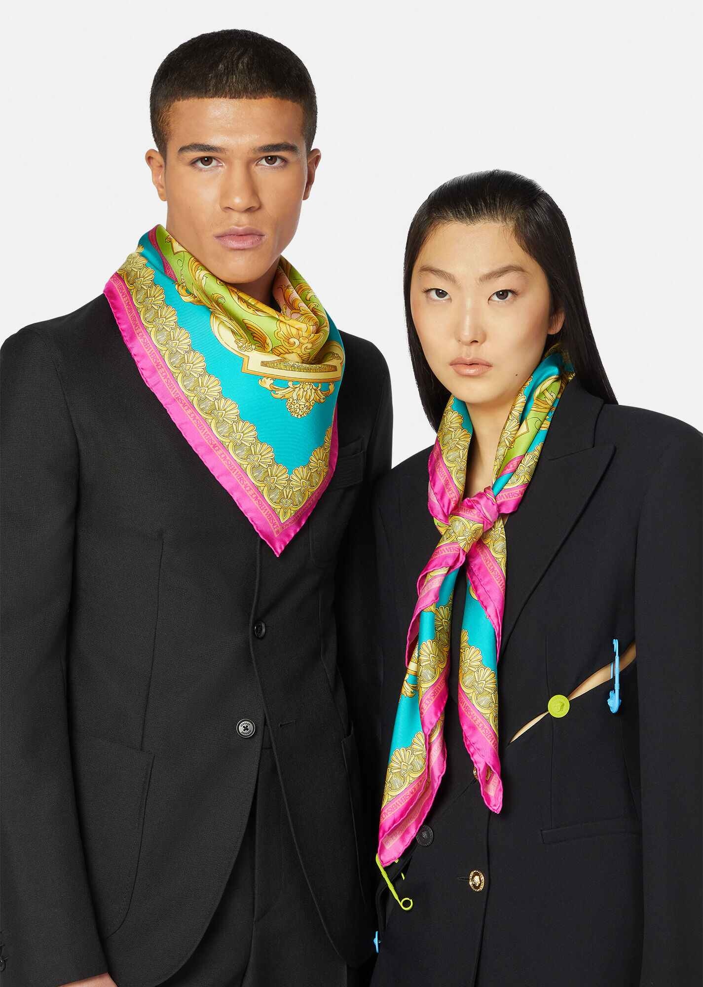 Barocco Goddess Silk Foulard - 2