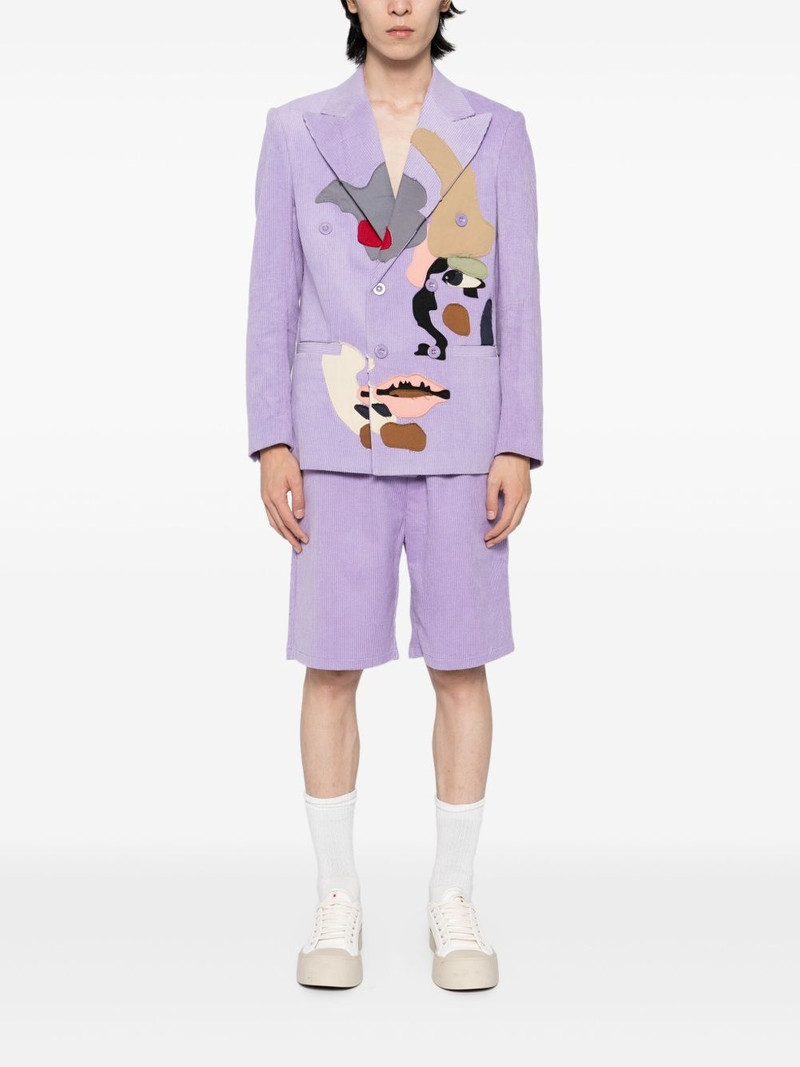 KidSuper patchwork face corduroy blazer outlook
