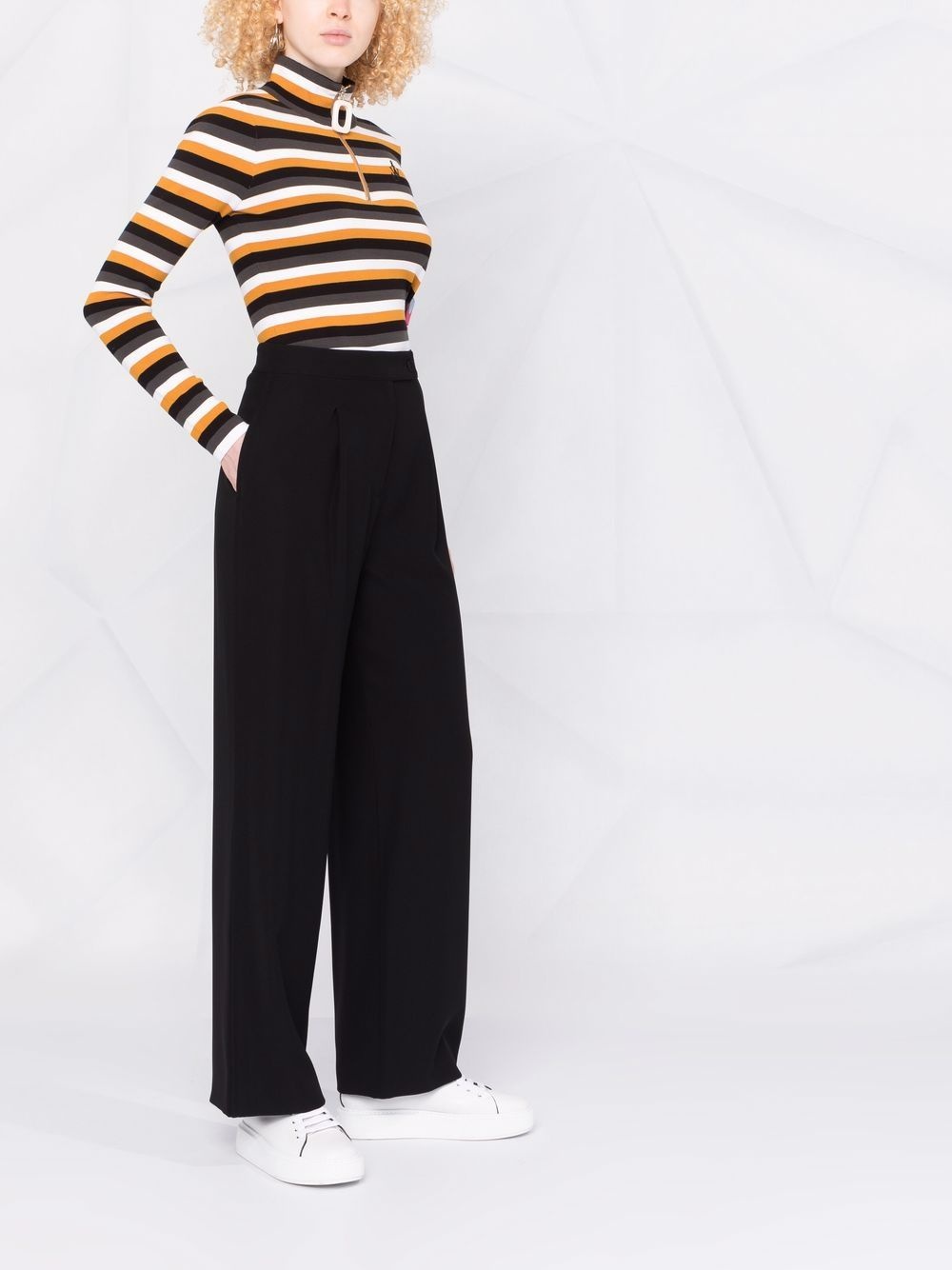 high-waist wide-leg trousers - 4