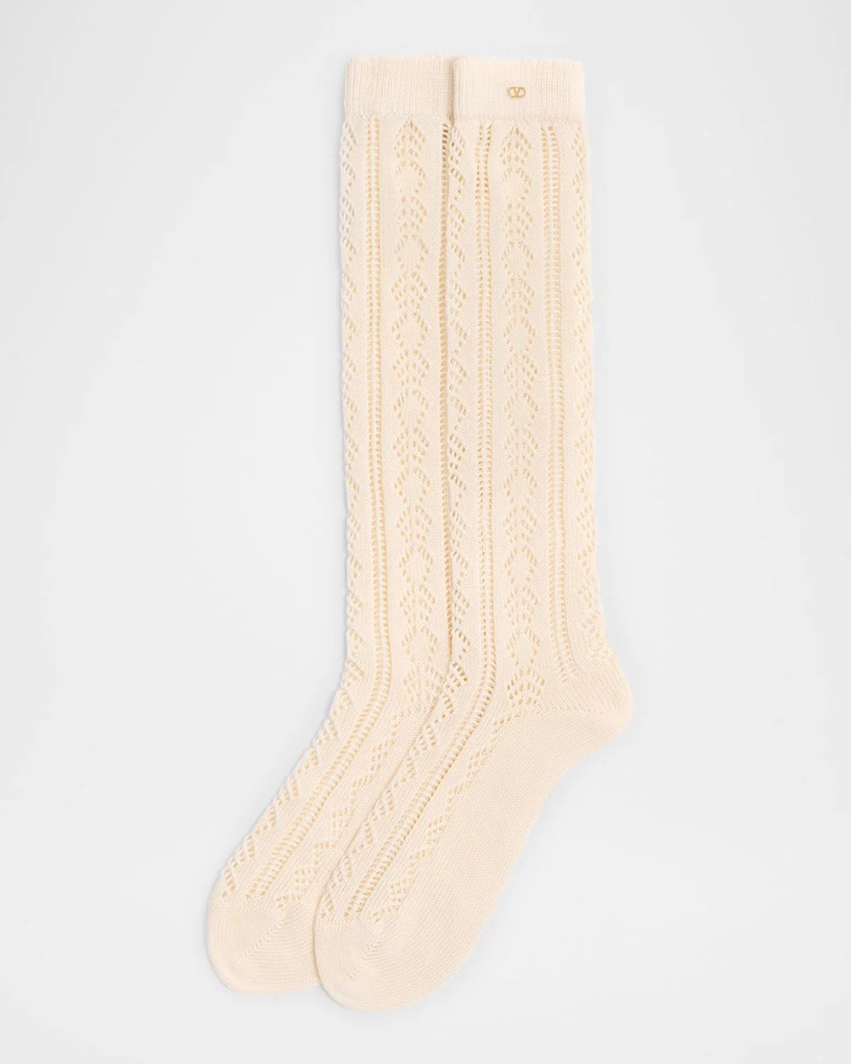 Men's VLogo Cotton Knit Over-Calf Socks - 1
