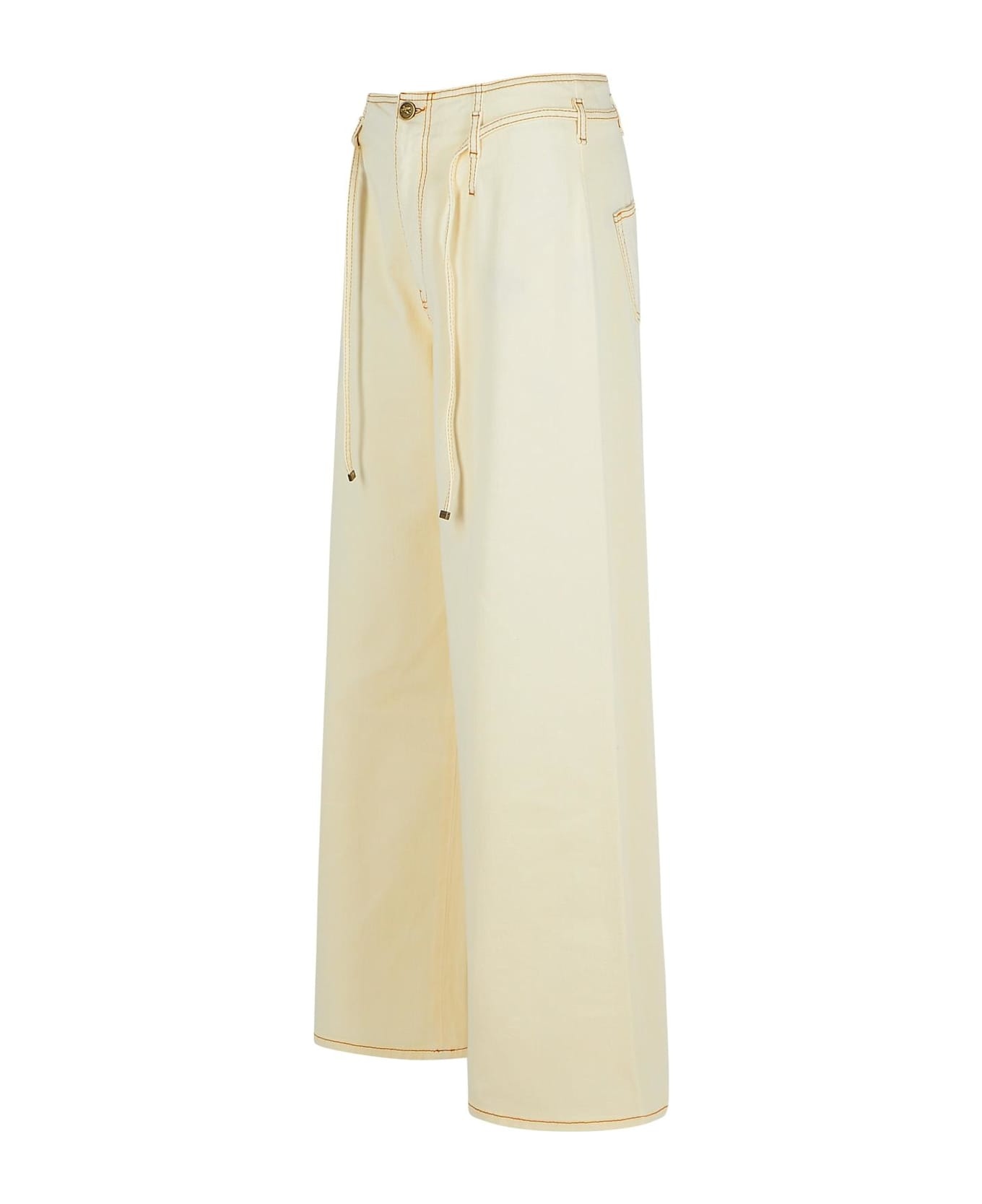 Cream Denim Jeans - 2