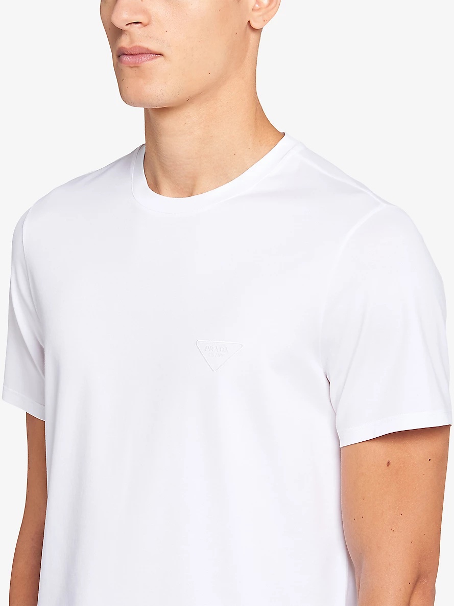 Logo-embroidered slim-fit stretch-cotton T-shirt - 5
