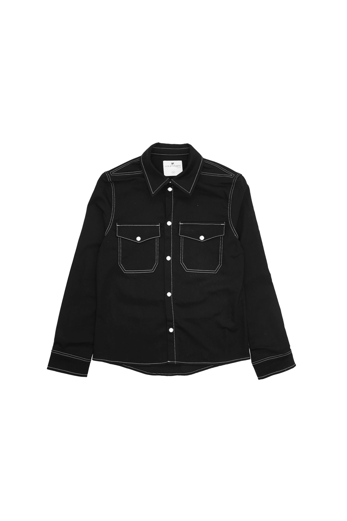 Courreges Double Pocket Denim Shirt Black/White - 1