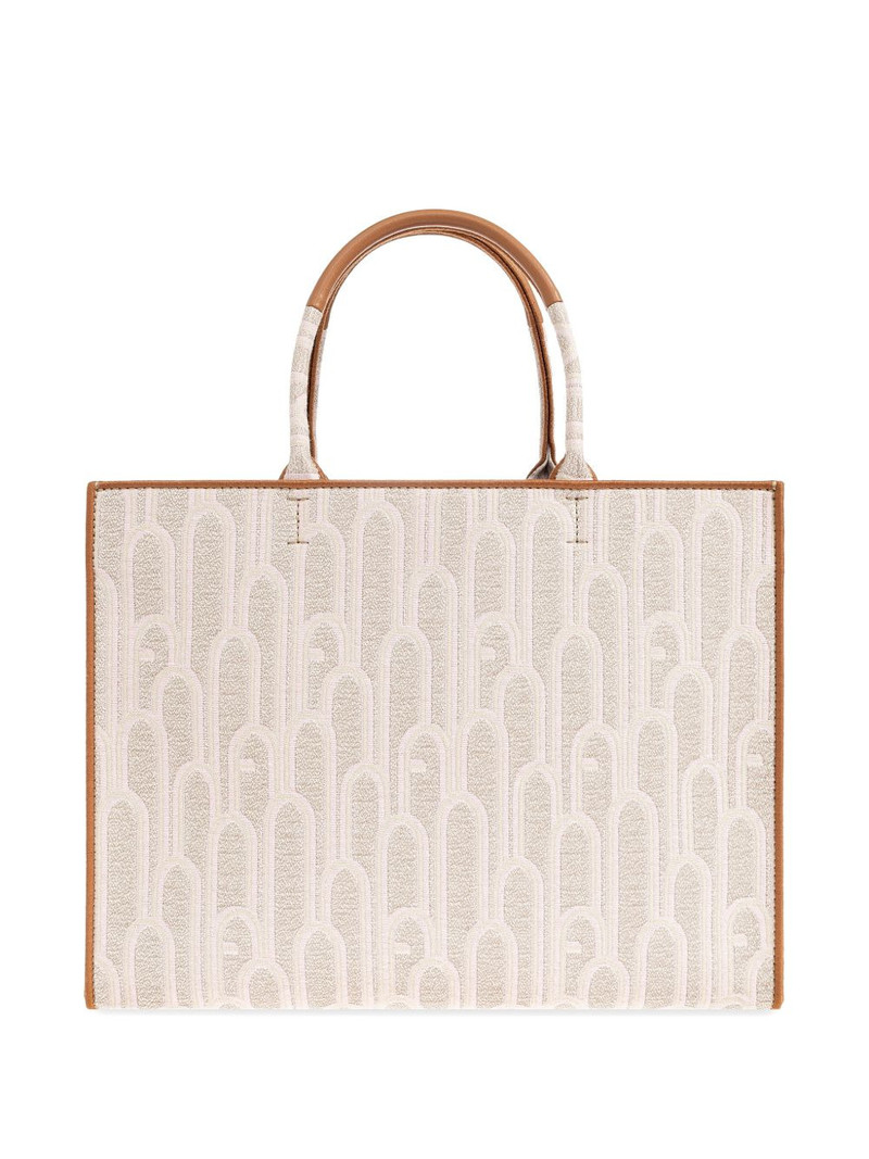 patterned handle tote bag 1