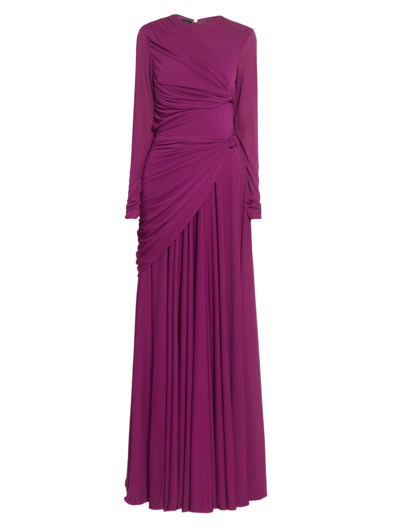 Women's Twisted-Front Jersey Gown - Violet 1