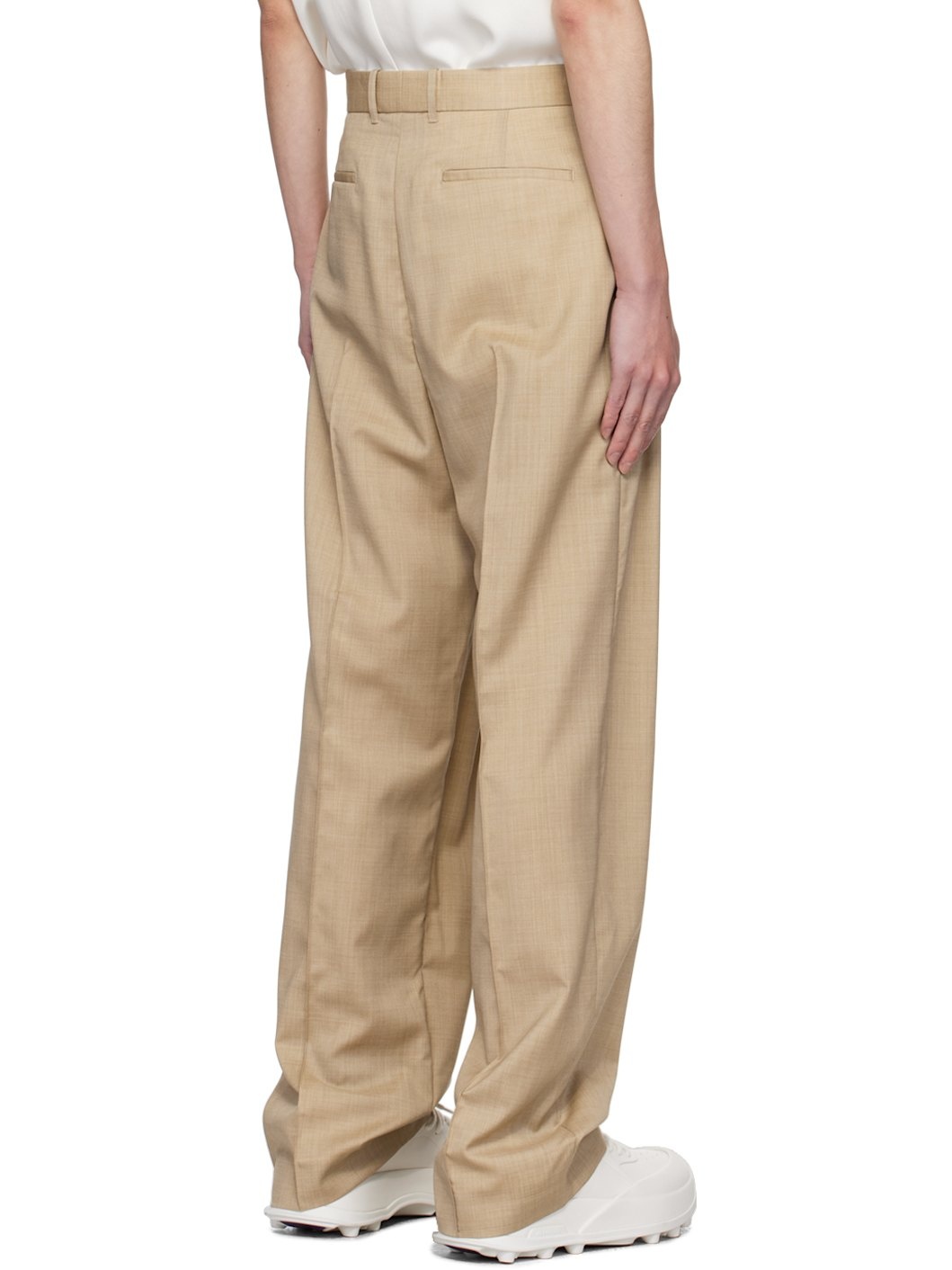 Taupe Front Slit Trousers - 3