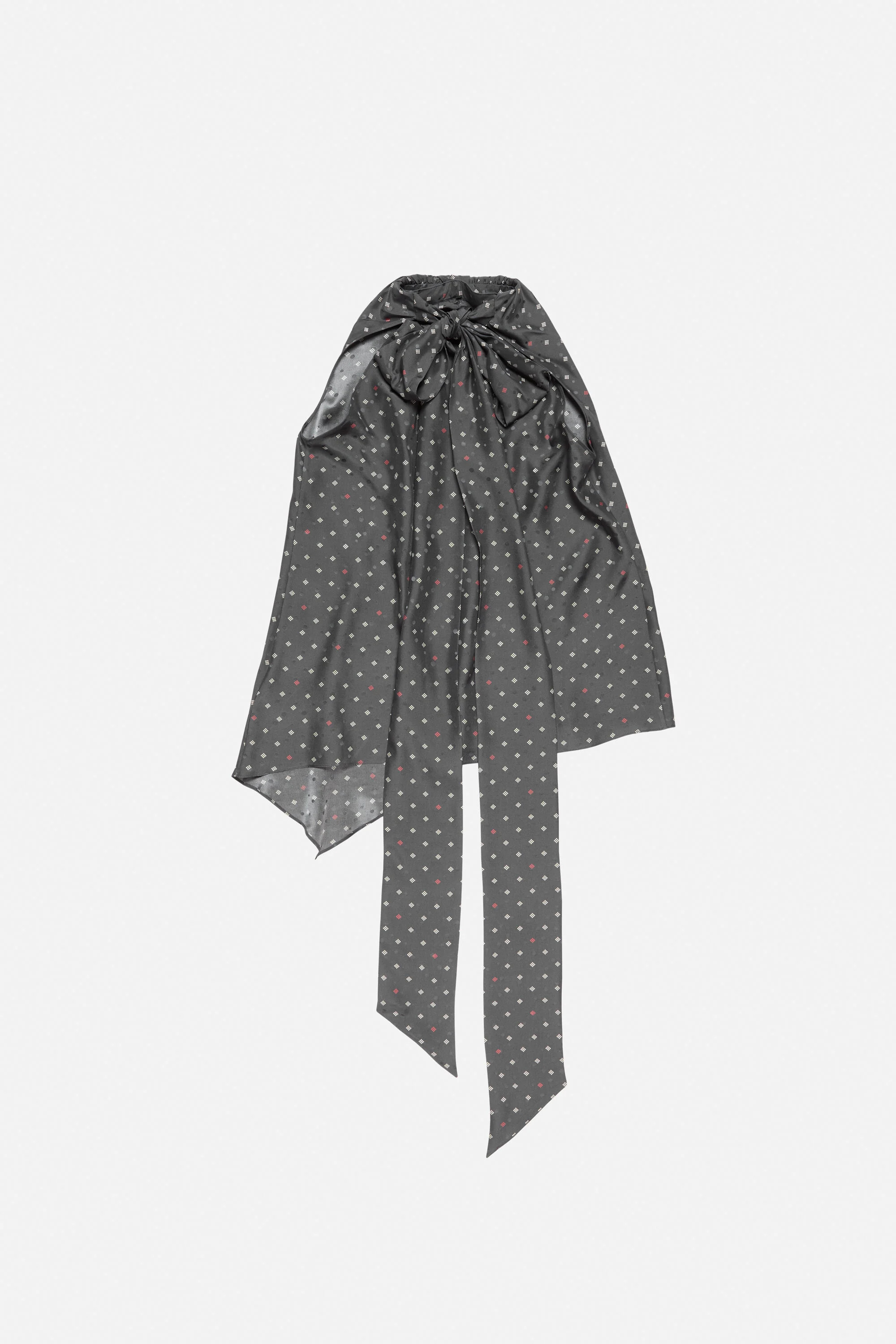 Silk bow blouse - Grey - 7
