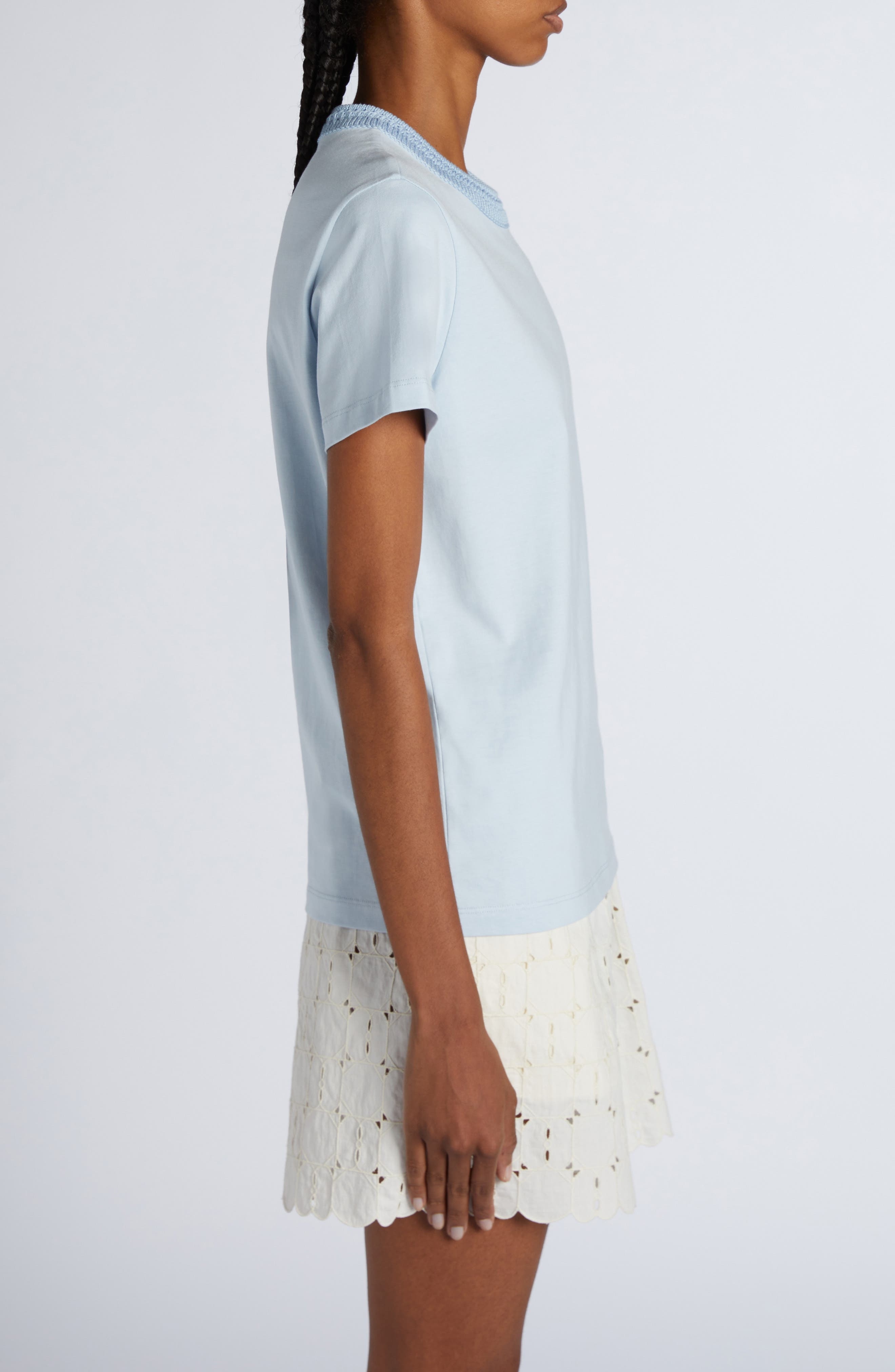 Moncler Crewneck T-Shirt in Light Blue at Nordstrom - 4