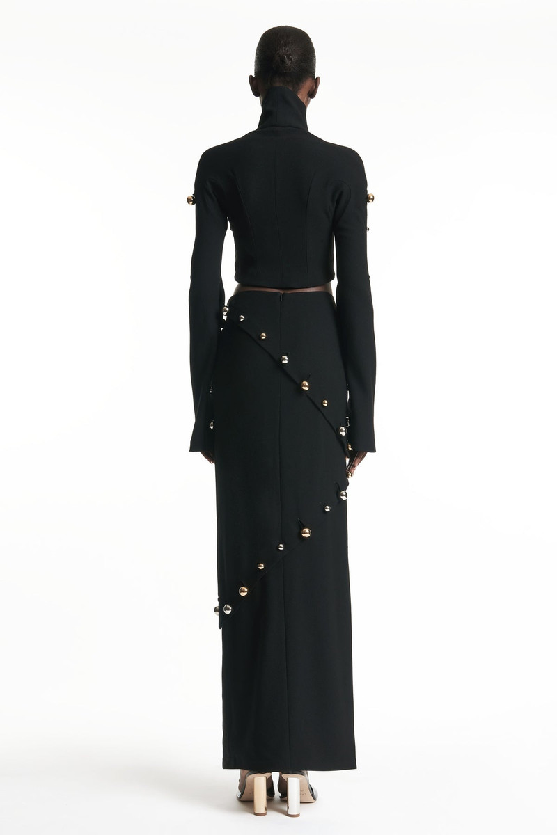 A.W.A.K.E. MODE CROP TOP BLACK WITH BUTTONS outlook