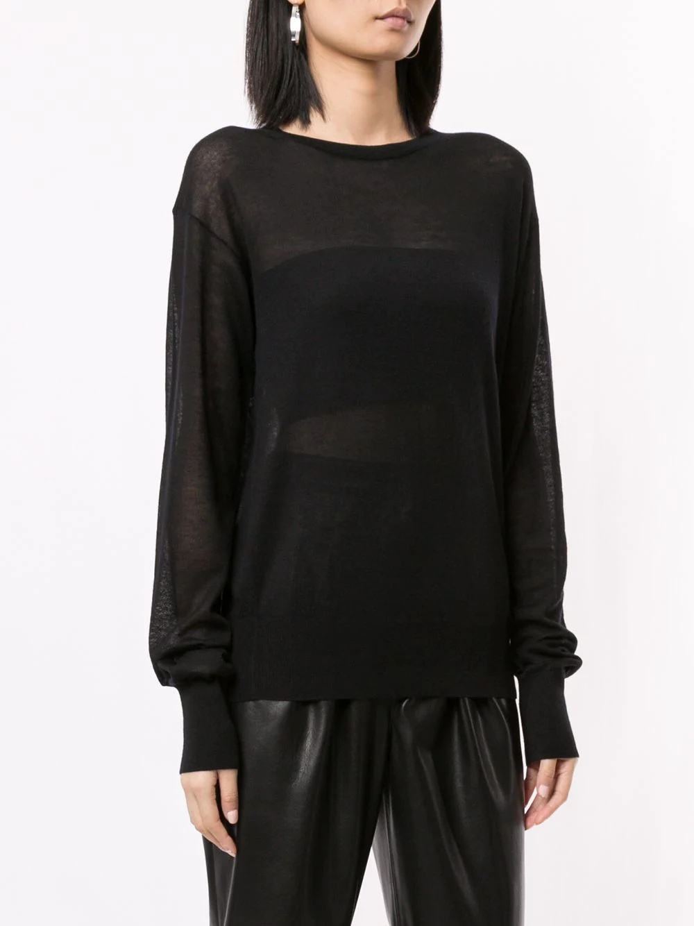 sheer knit jumper - 3