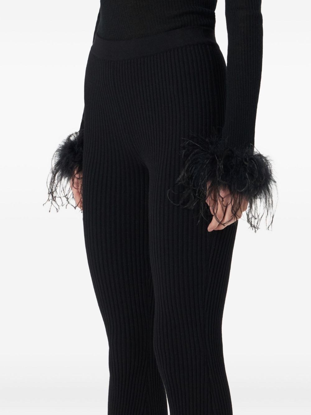 lace-detail trousers - 5