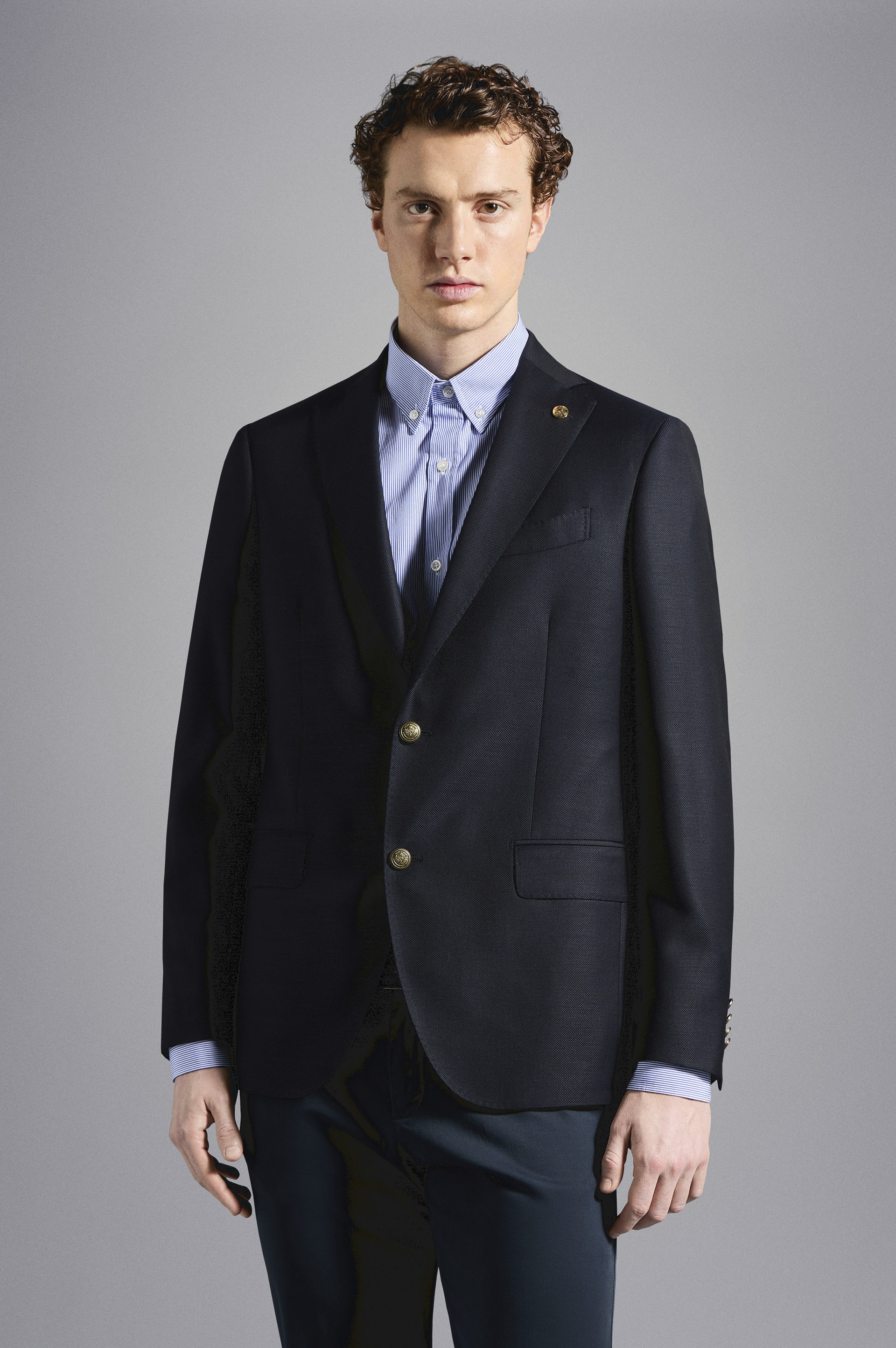 LIGHT WOOL NAVY BLAZER - 6
