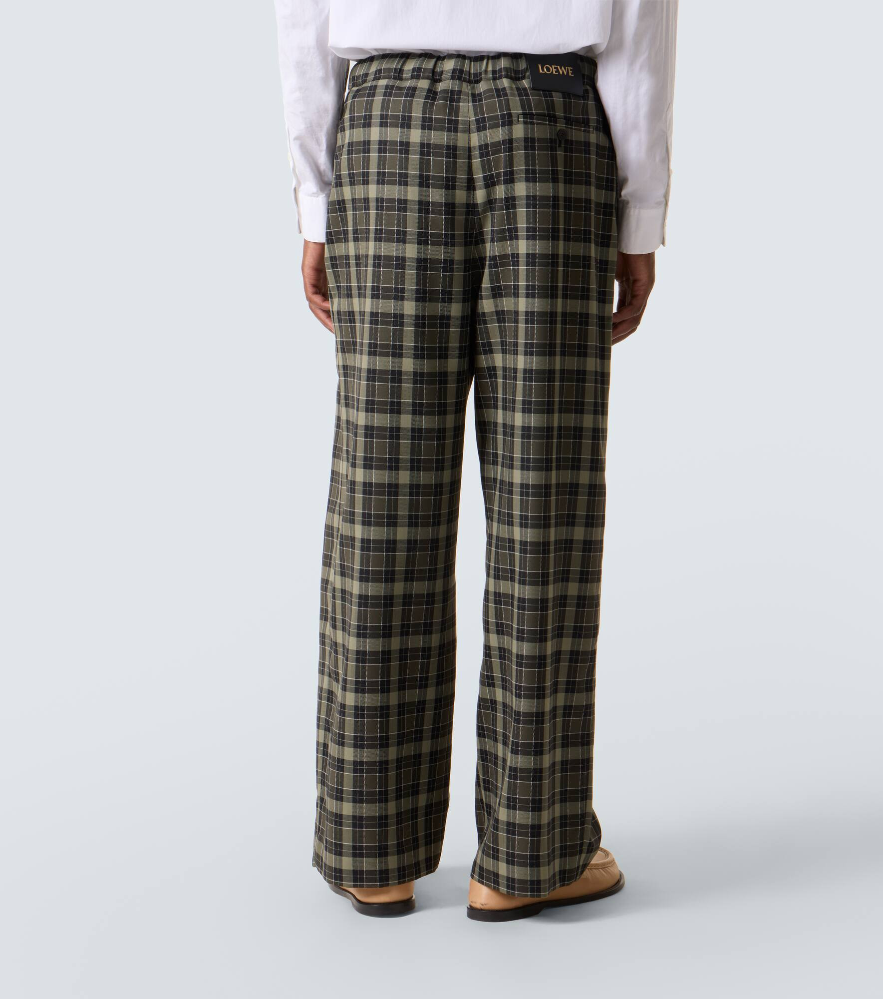 Checked wide-leg pants - 4