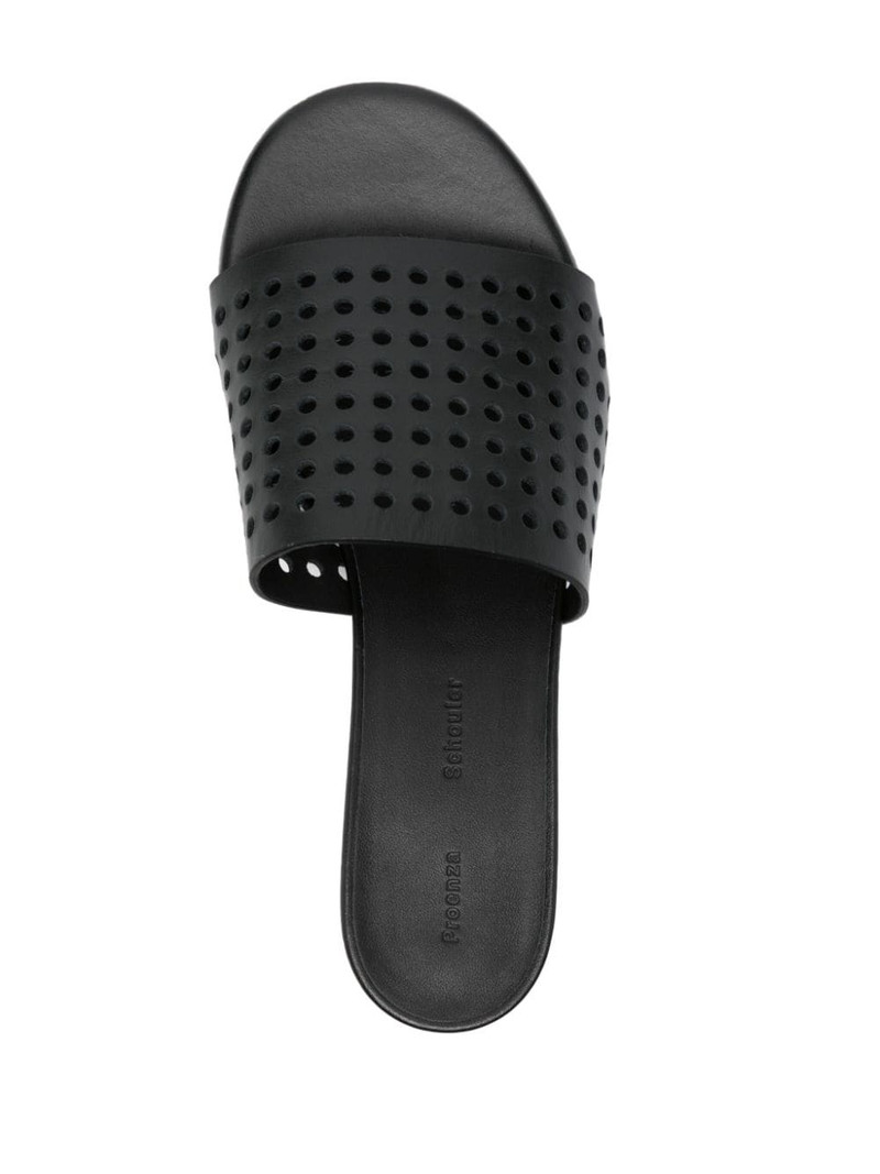 50mm perforated leather mules 4