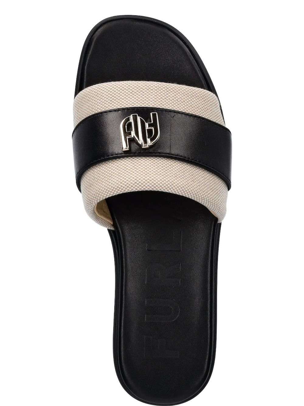 logo-plaque leather slides - 3