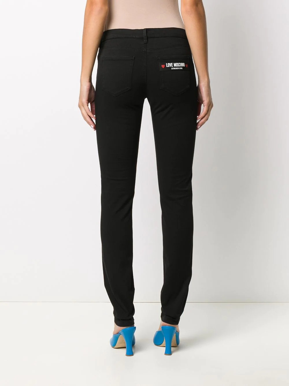 logo patch skinny jeans - 4