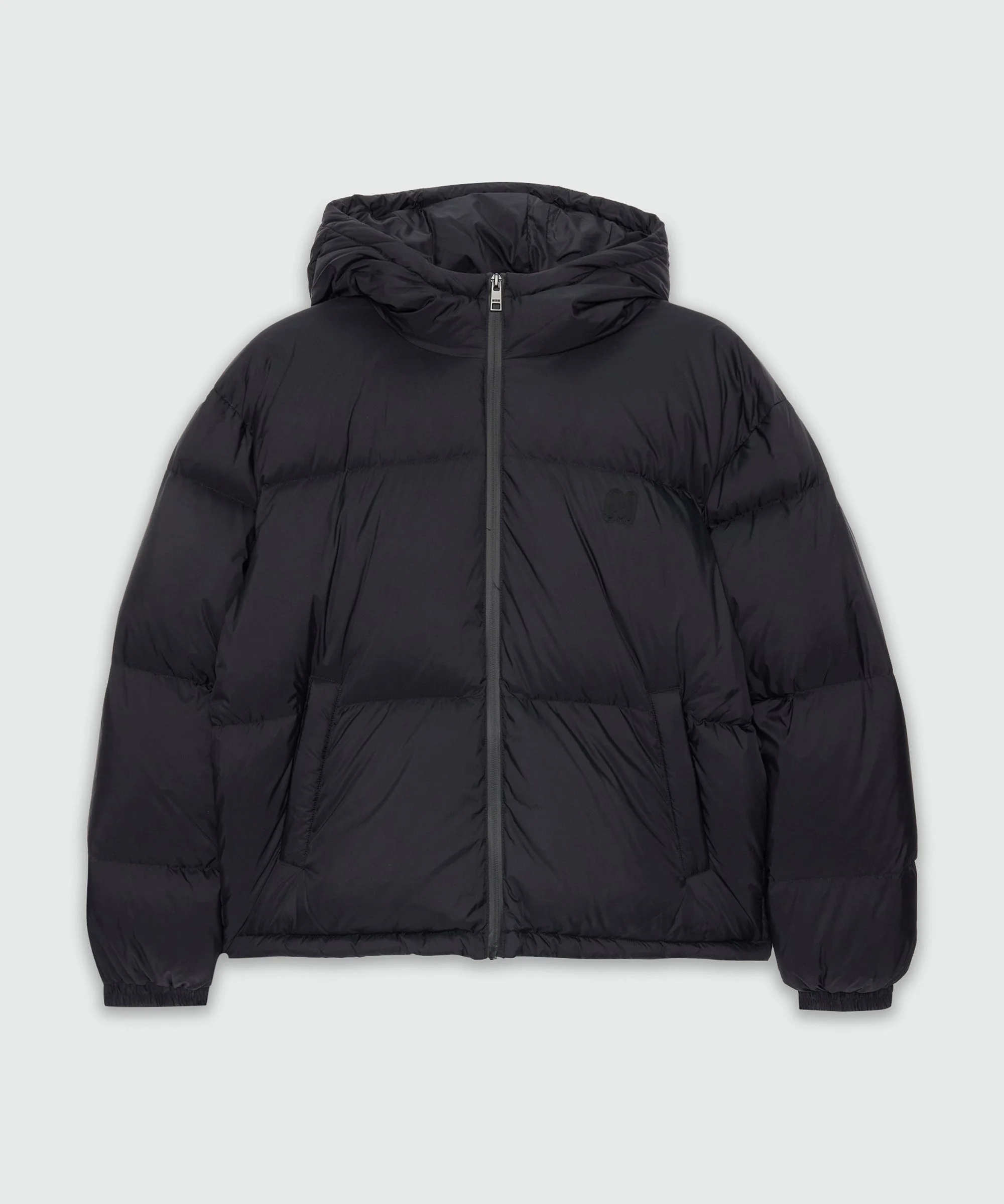 Short black down jacket in ripstop nylon - 1