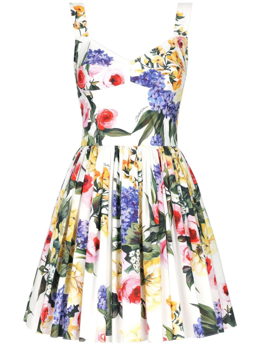 Garden-print bustier minidress - 1