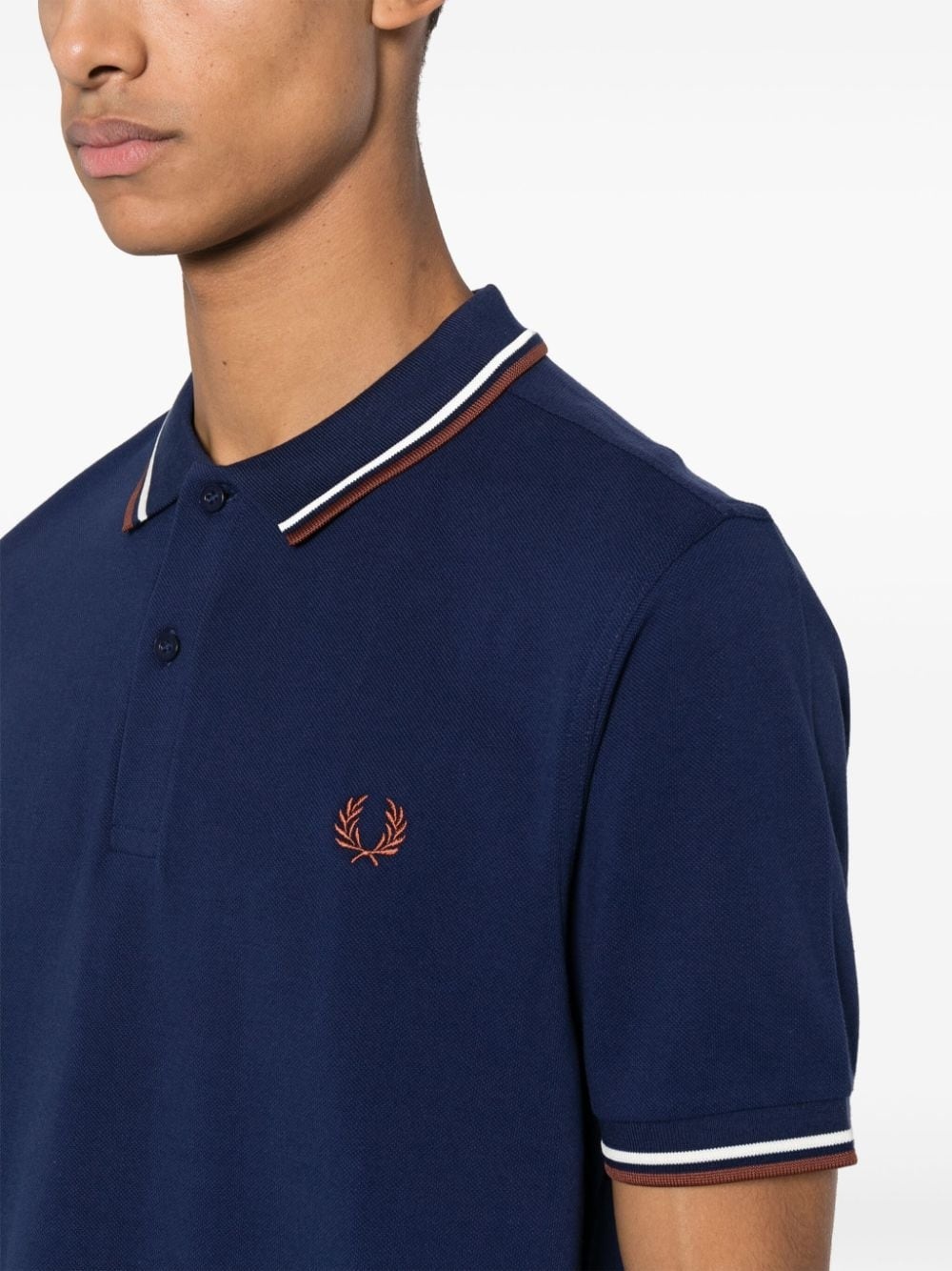 logo-embroidered cotton polo shirt - 5