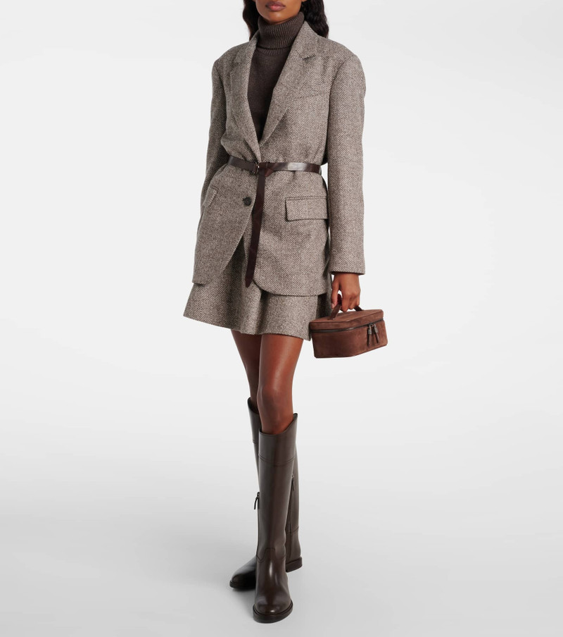 Brunello Cucinelli Mini suede vanity bag outlook