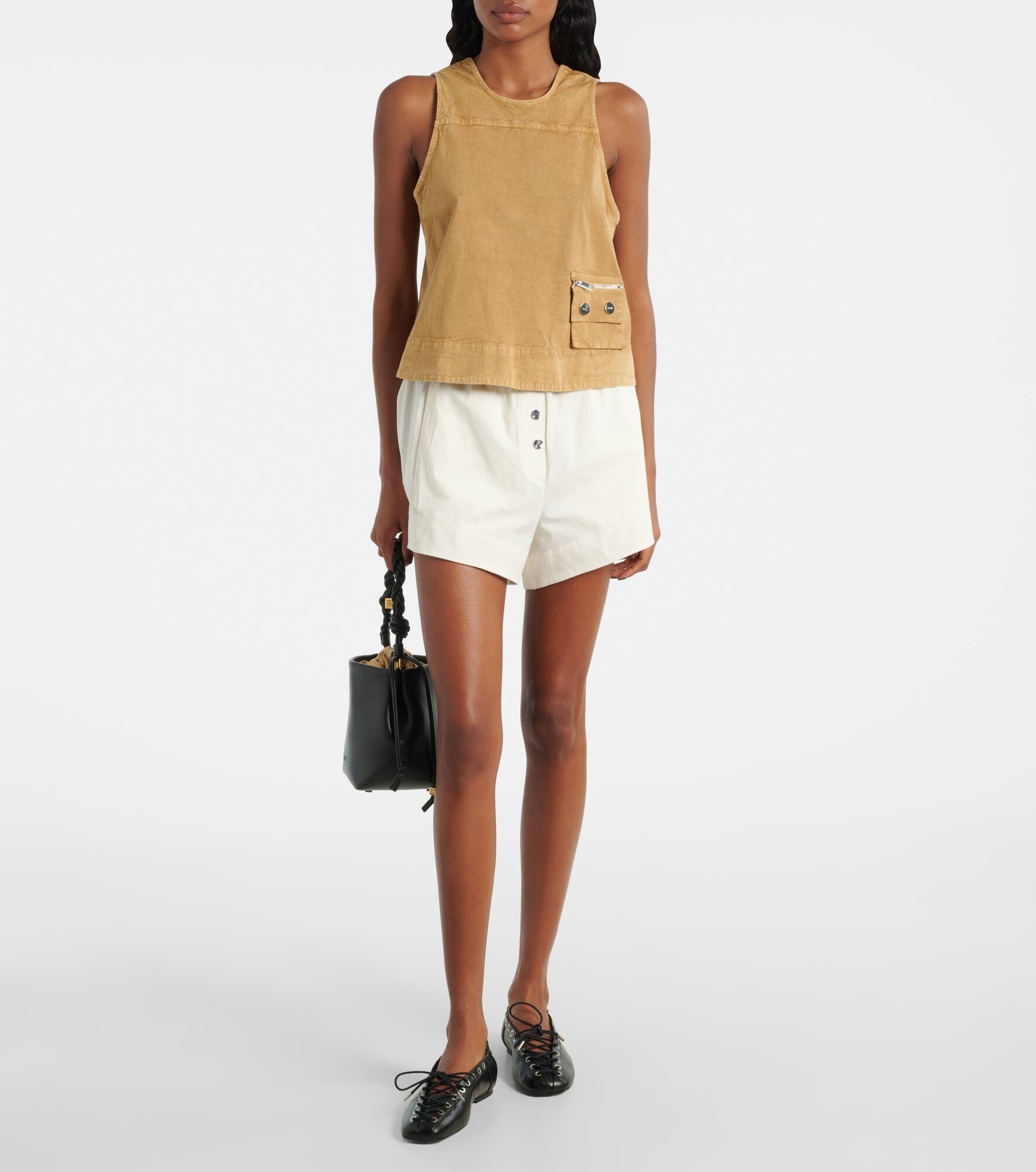Cotton-blend shorts - 2