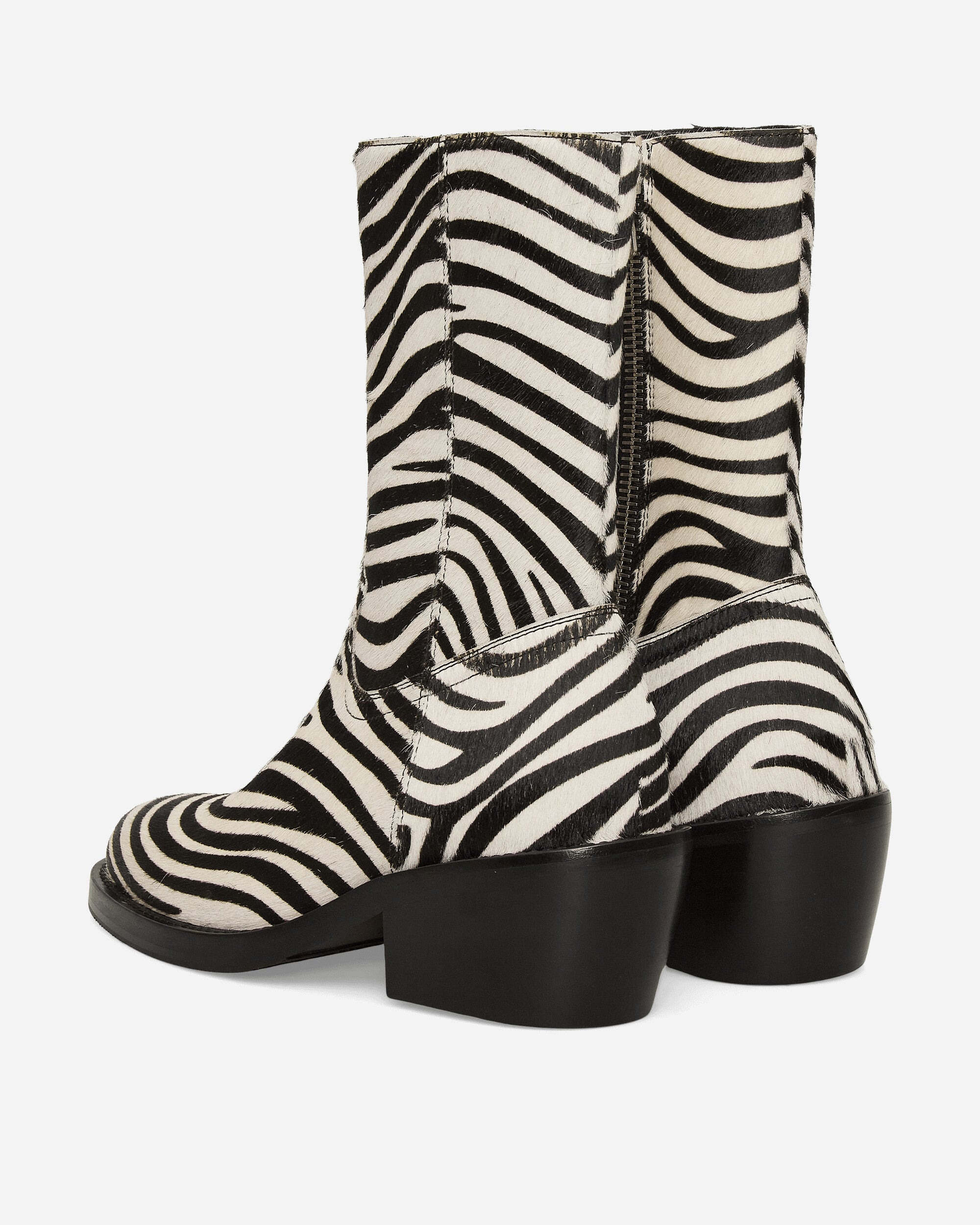 Zebra Ponyhair Boots Black - 4