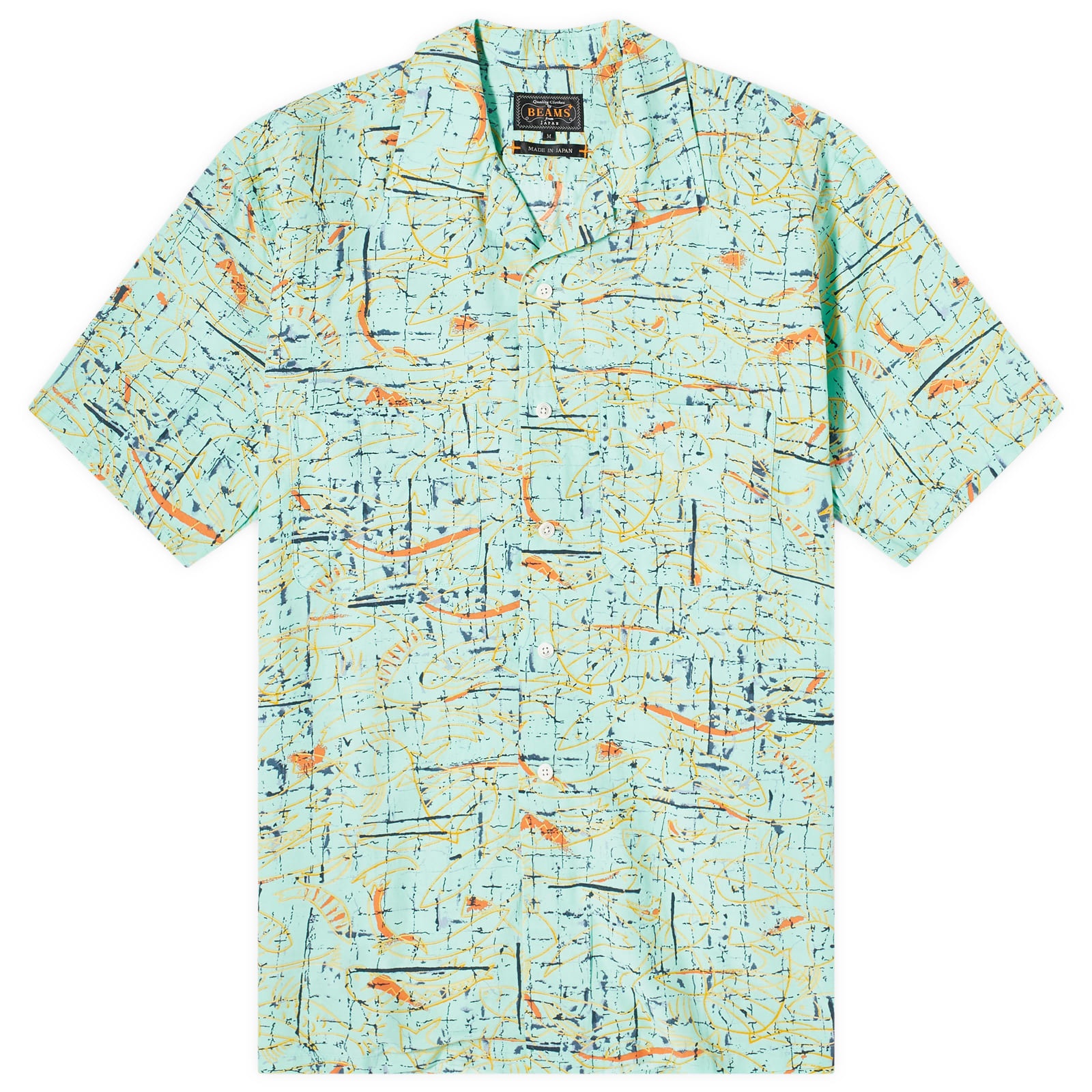 Beams Plus Open Collar Rayon Print Shirt - 1