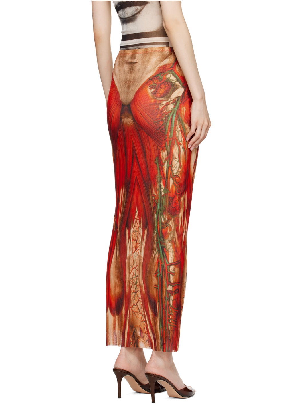 Red 'The Écorché' Maxi Skirt - 3