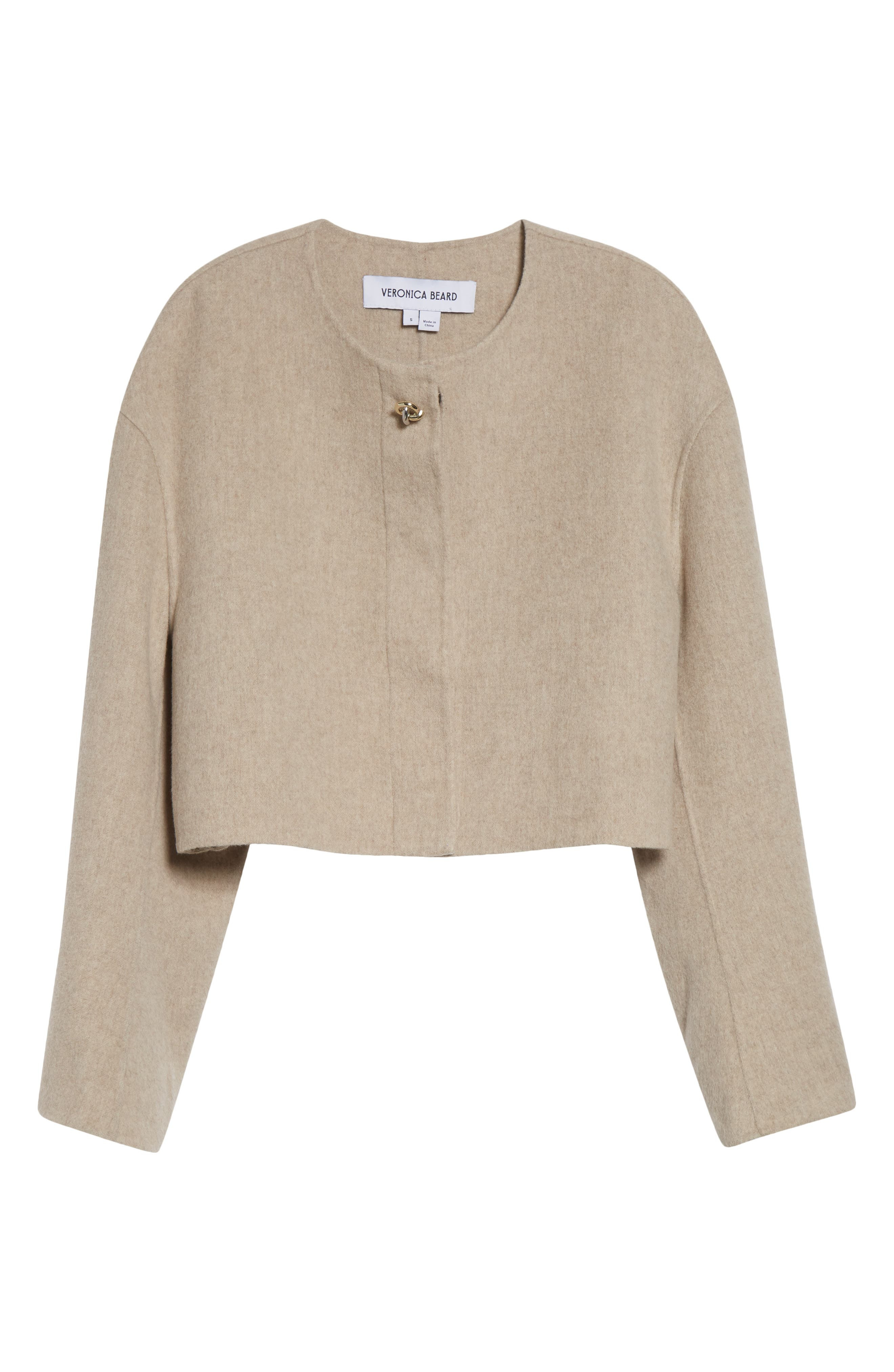 Veronica Beard Philips Crop Wool Blend Jacket in Oatmeal Melange at Nordstrom - 7