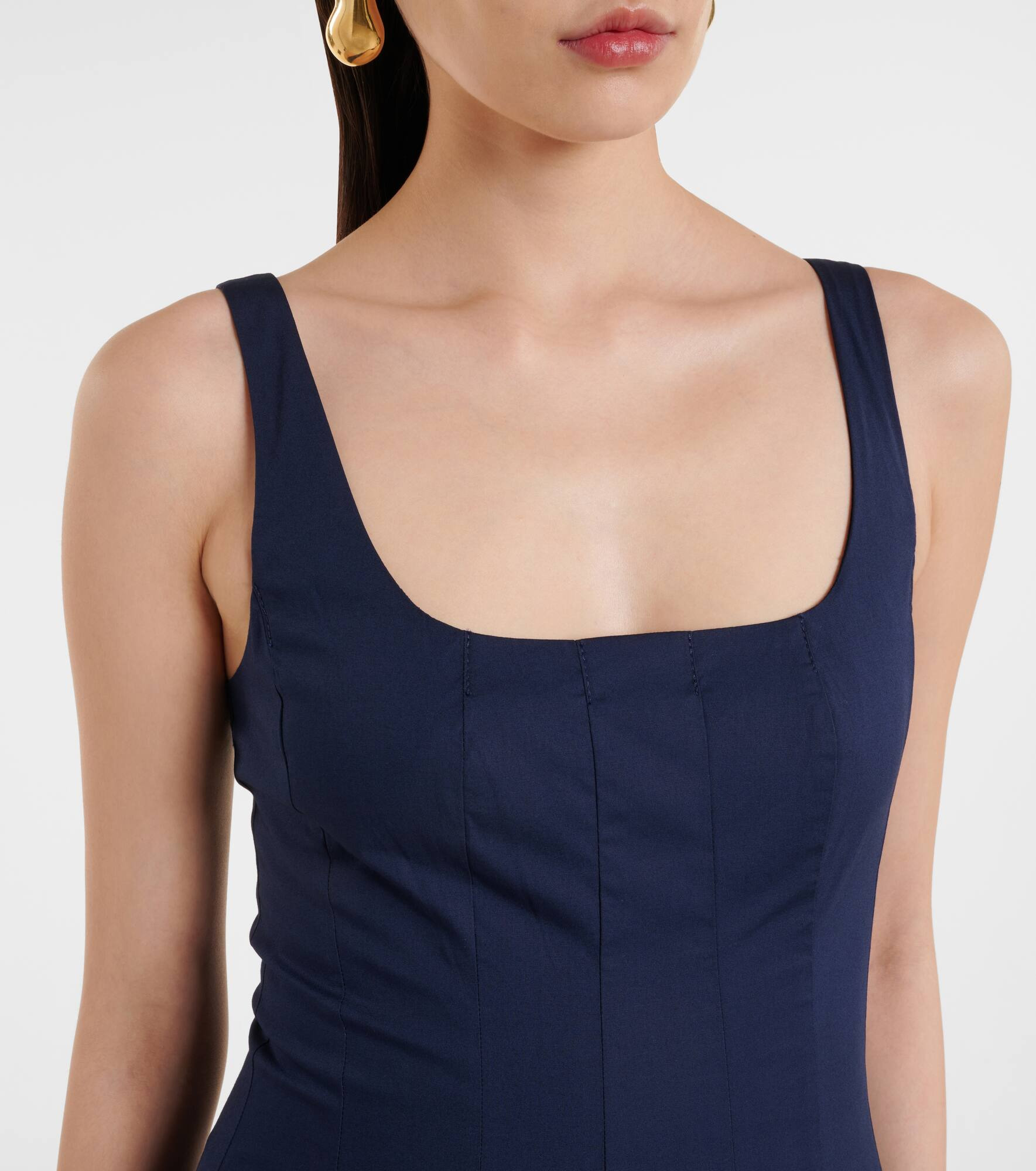 Wells pleated cotton midi dress - 4