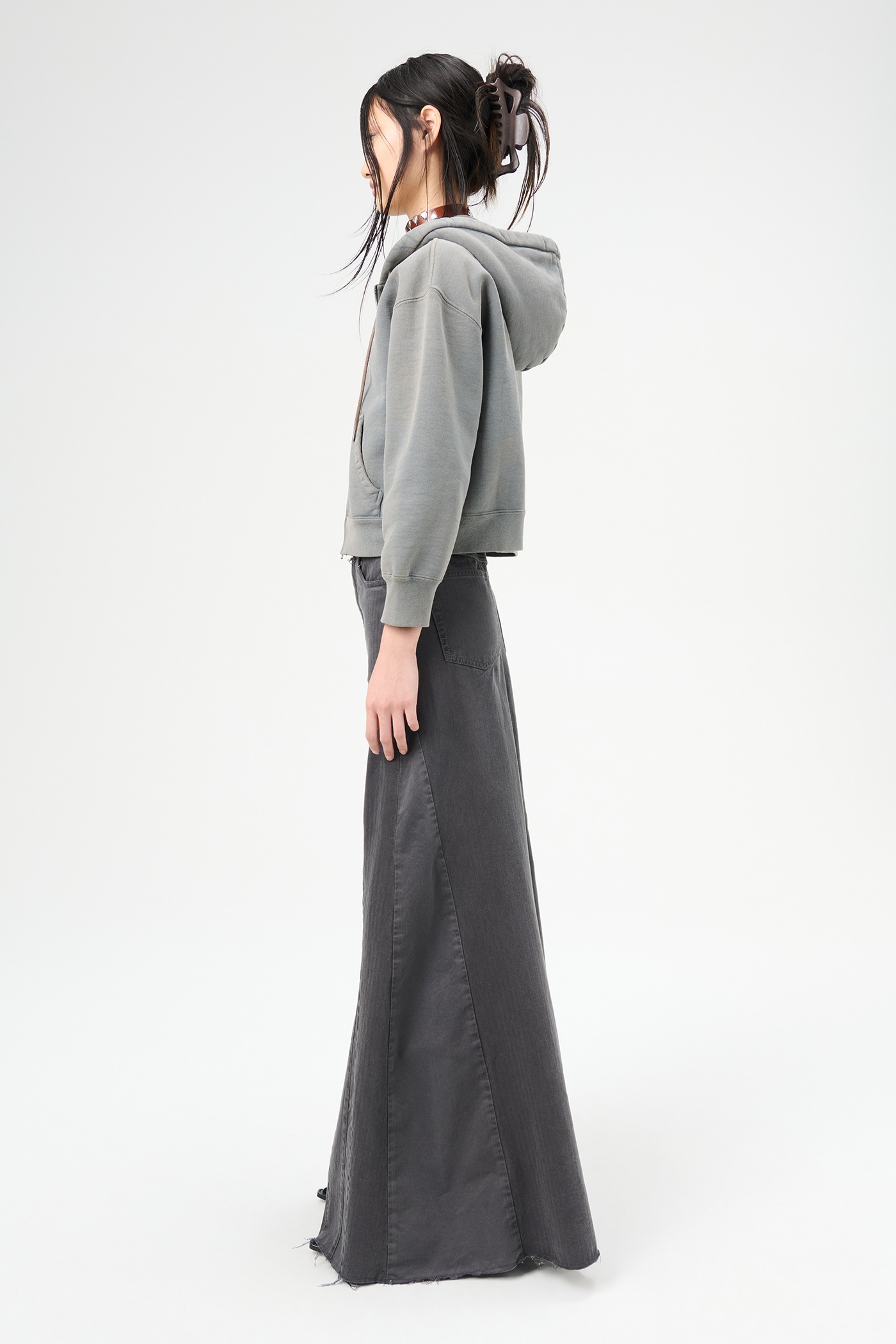 Rebel Skirt Ash Black Herringbone - 3