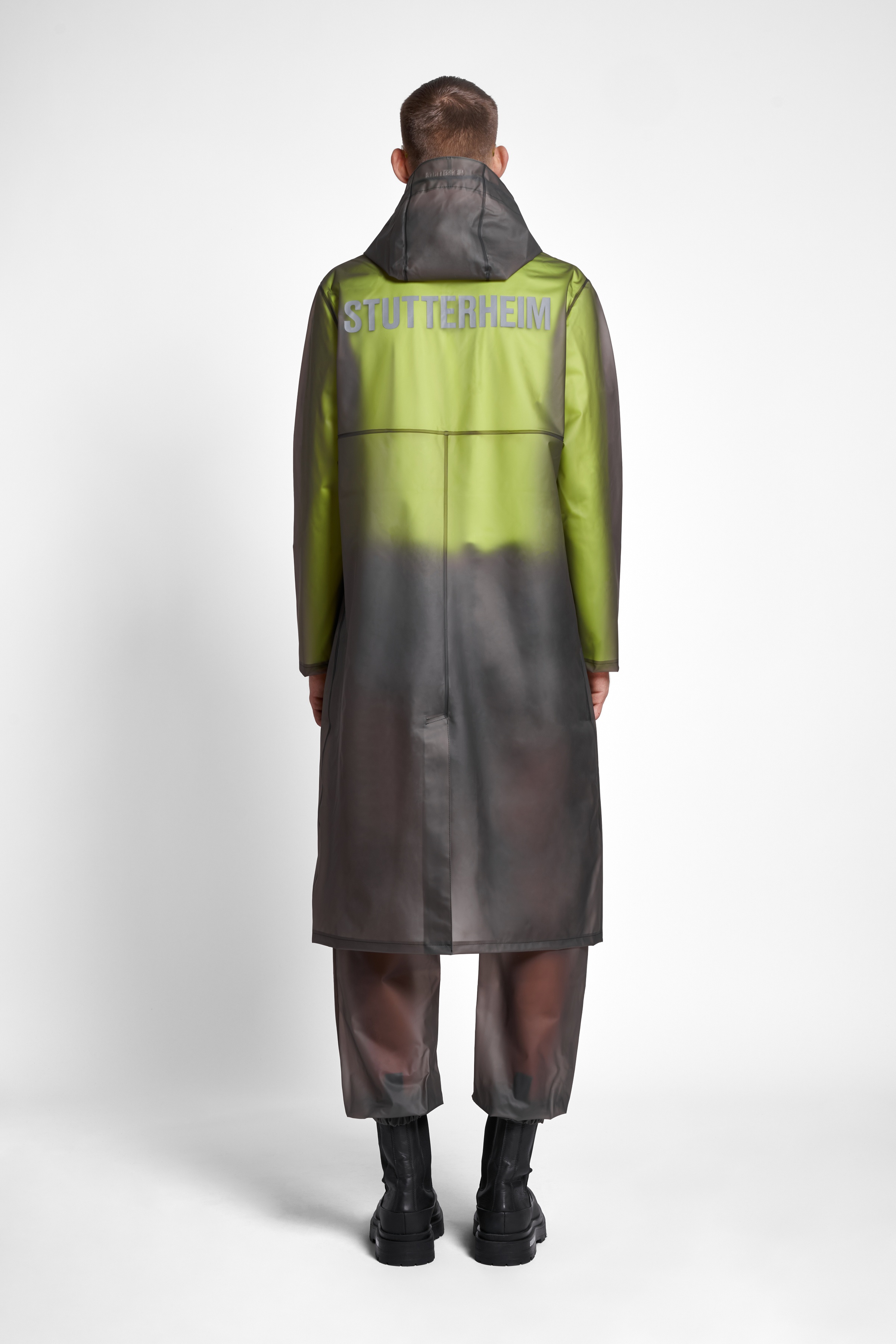 Stockholm Long Print Raincoat Smoke - 4