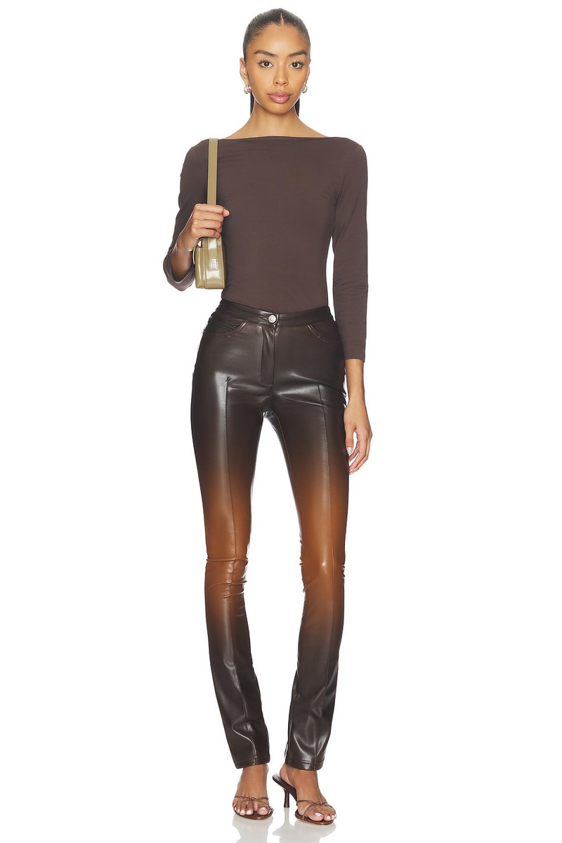 Zippers Faded Faux Leather Skinny Pant 5