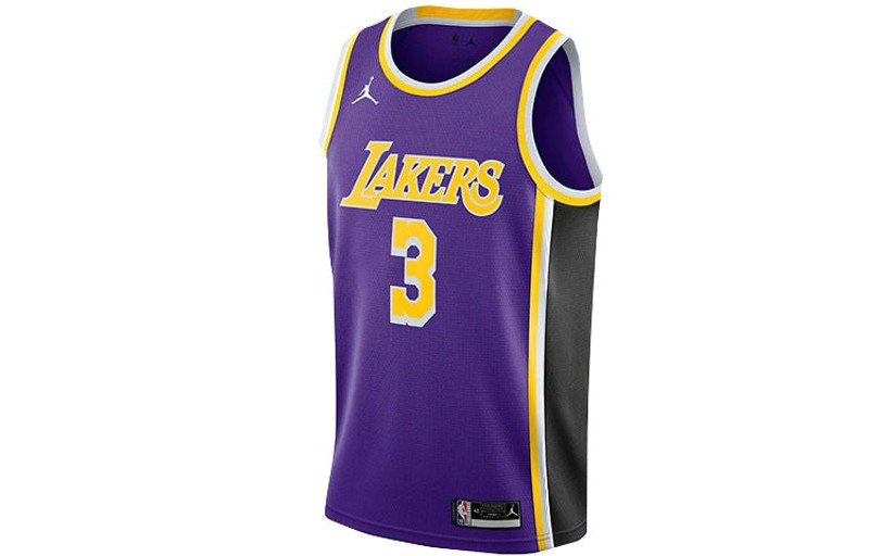 Jordan Air Jordan NBA SW Fan Edition 2020-21 Season Los Angeles Lakers Anthony Davis No. 3 Purple Gold Colo outlook