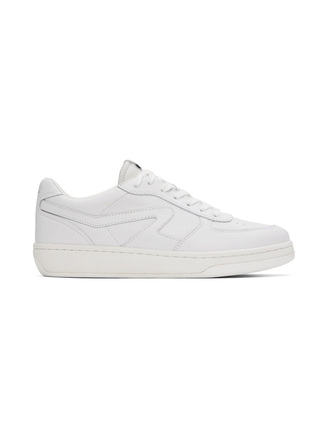 White Retro Court Sneakers - 1