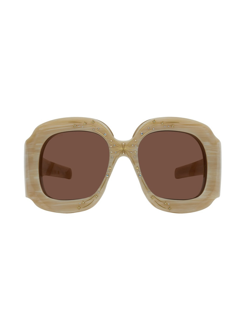 Beige Oversized Sunglasses - 1