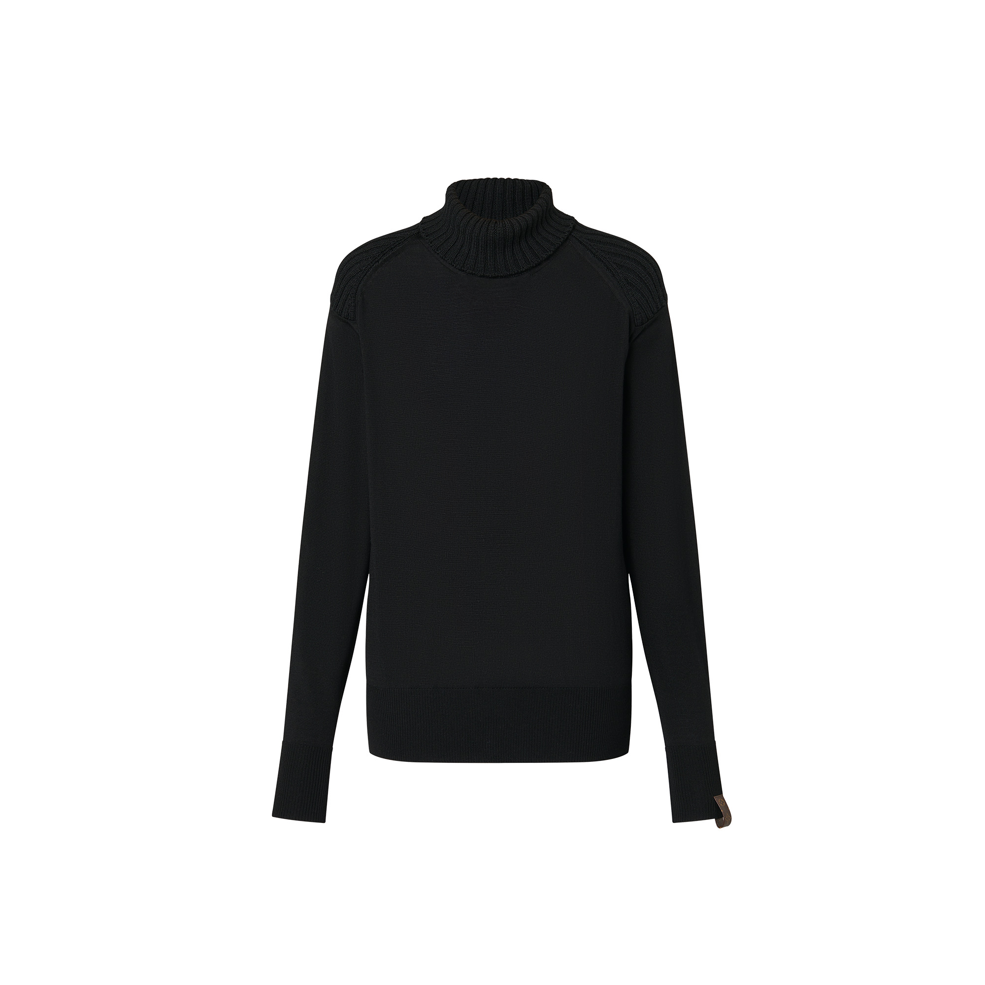 Ribbed Accent Turtleneck - 1