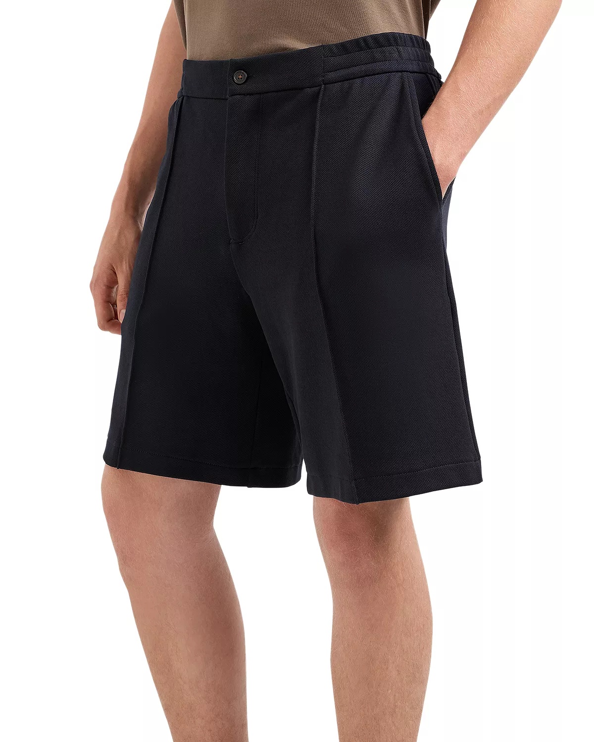 Textured Elastic Waist Shorts - 4