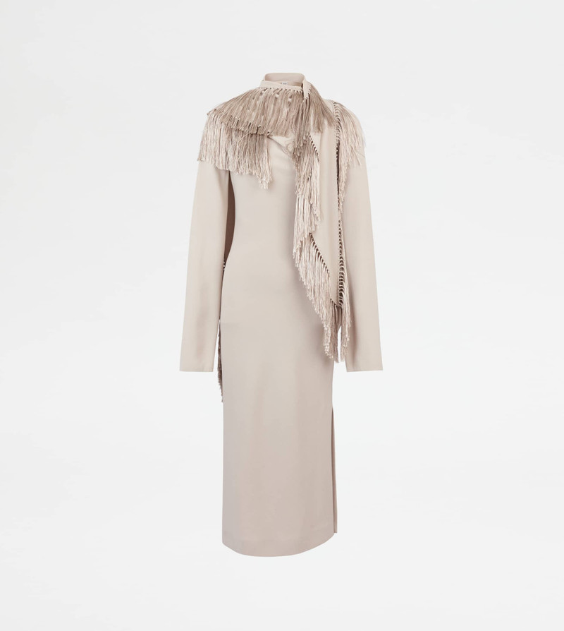 WOOL BLEND DRESS - OFF WHITE 1