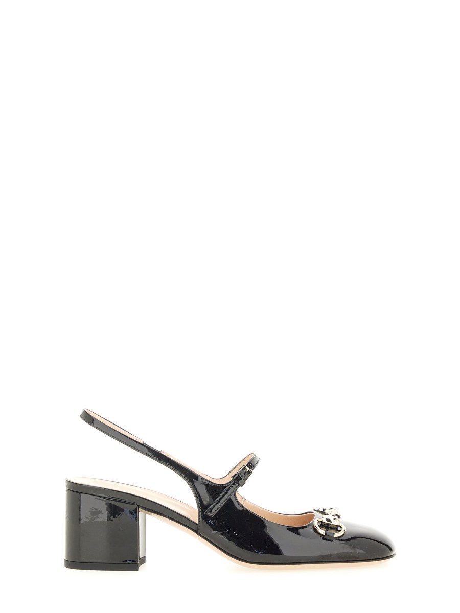 PATENT LEATHER PUMPS WITH HORSEBIT - 1