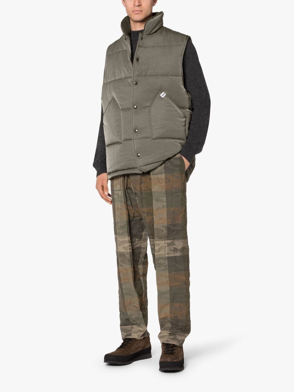 OSAKA ARMY GREEN NYLON GILET - 4